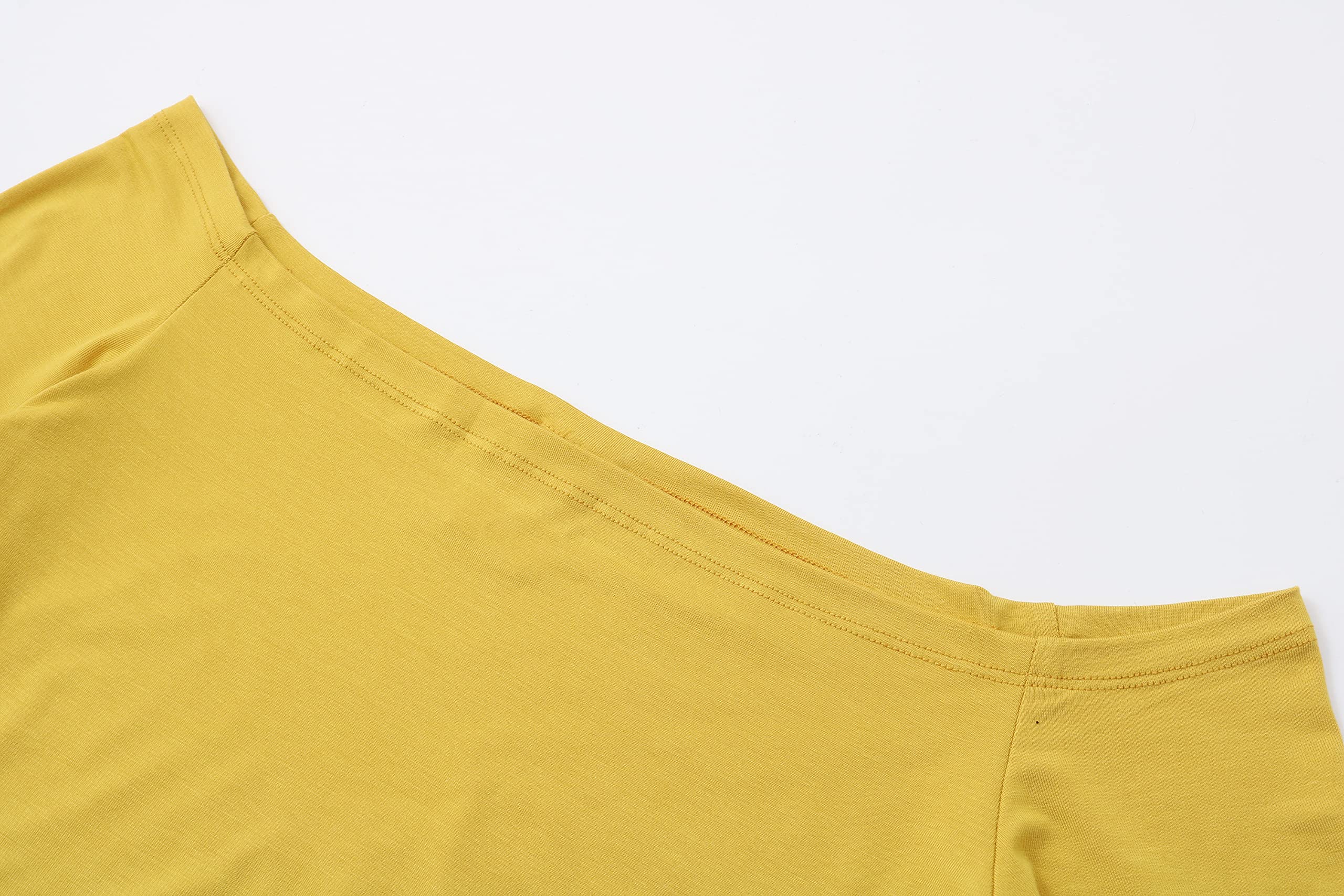 Women's Off Shoulder Short Sleeve Crop Top Comfy Basic Stretch Layer Shirt