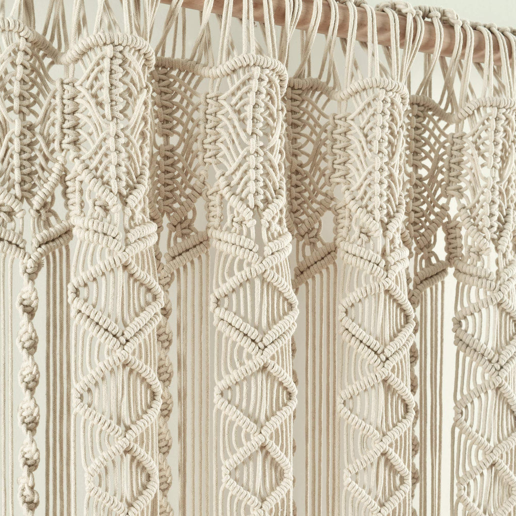 Lush Decor Boho Macrame Textured Cotton Valance Curtain