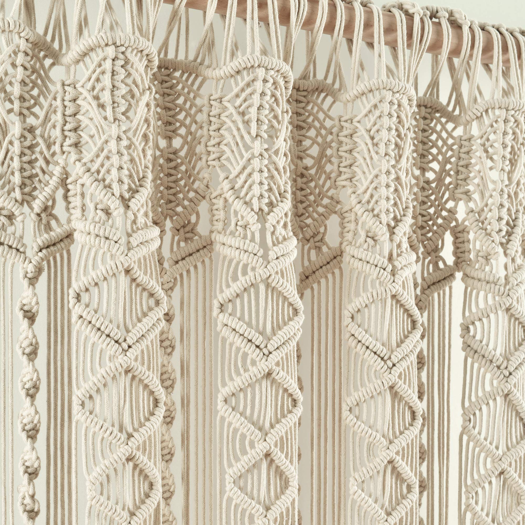 Lush Decor Boho Macrame Textured Cotton Valance Curtain