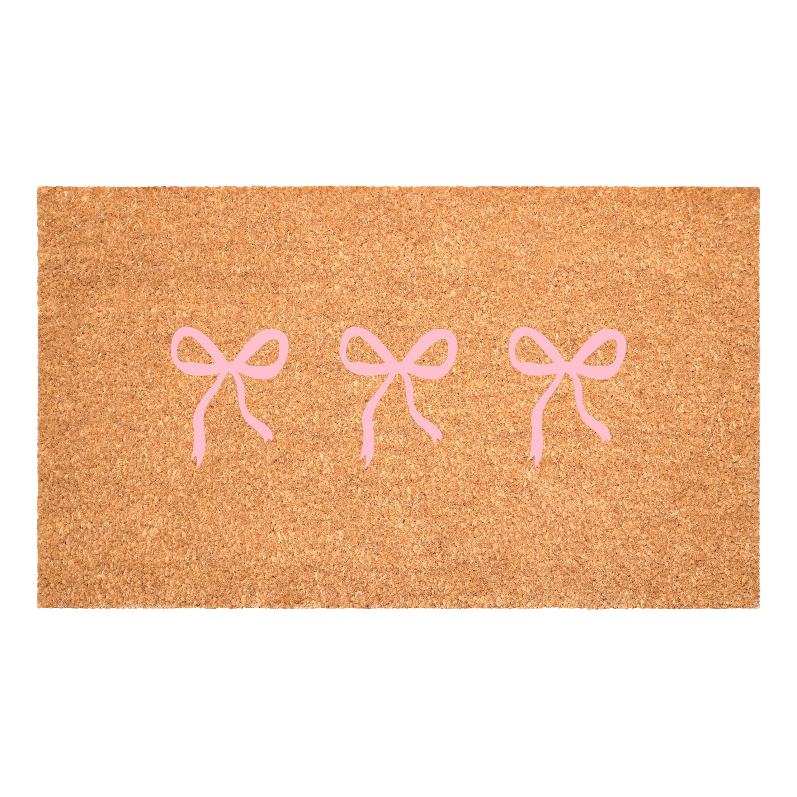 Pink Bow Trio Doormat (17" x 29")
