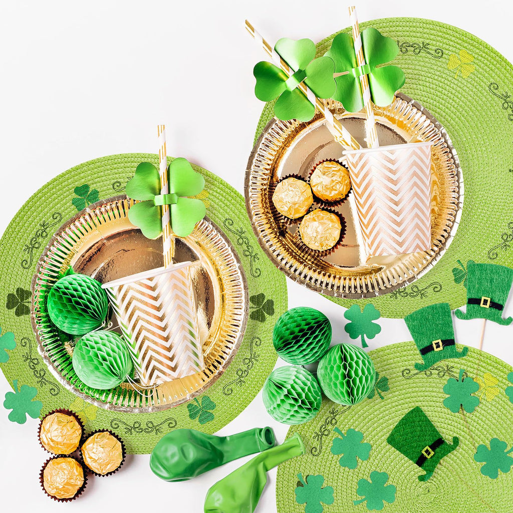 Whaline 4Pcs Round Placemats Pink Bow Embroidered Place Mats Coquette Bow Dinner Table Mats for Home Wedding Baby Shower Birthday Party Decor