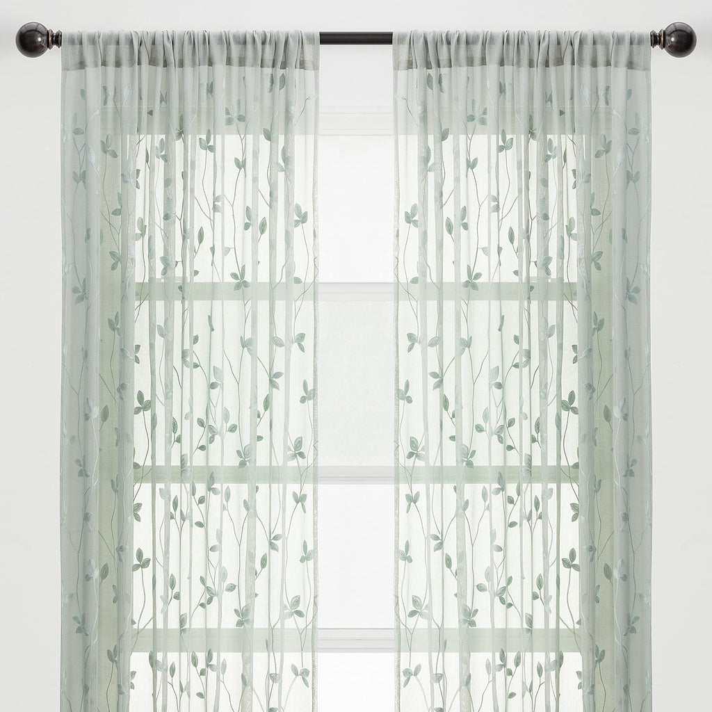Embroidered Vine Curtains - Sheer Curtains