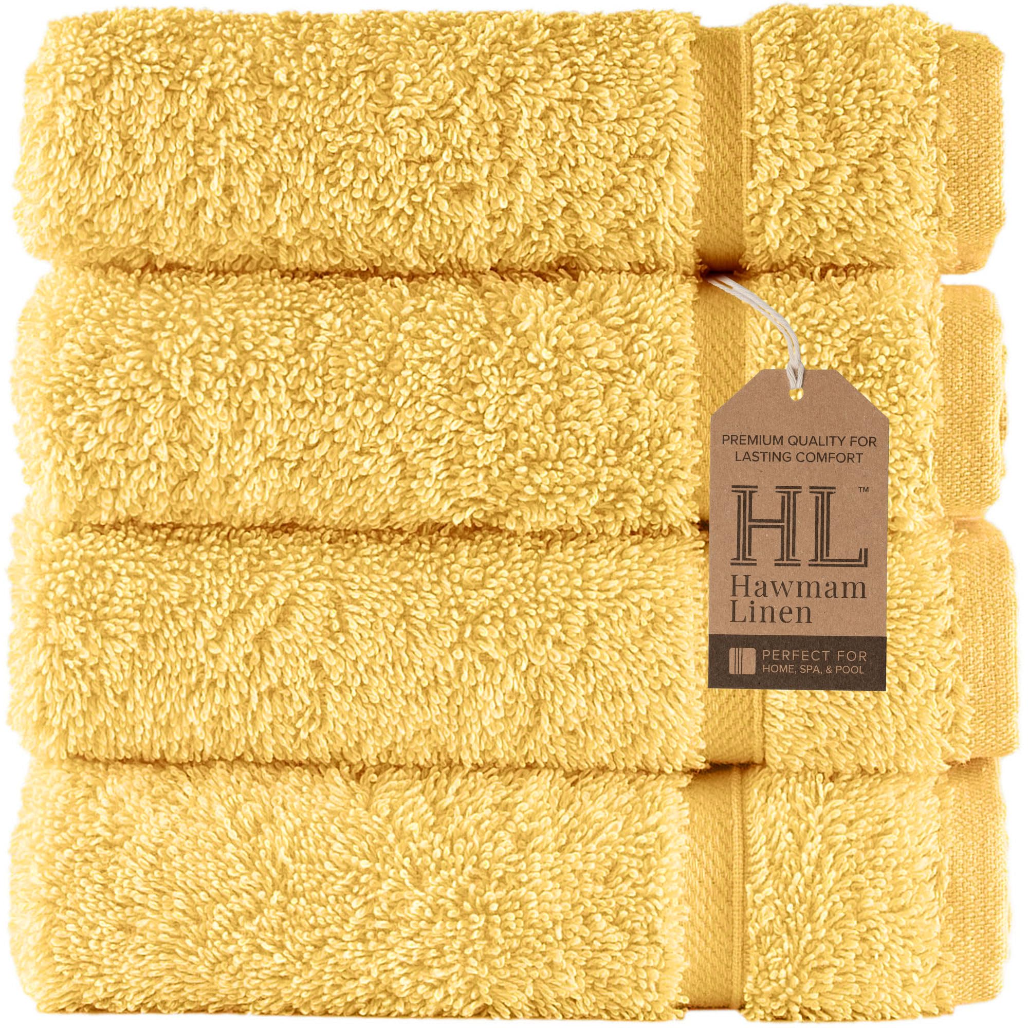 Linen Bath Towels Set for Bathroom Original Turkish Cotton Soft, Absorbent and Premium 2 Bath Towels, 2 Hand Towels, 2 Washcloths