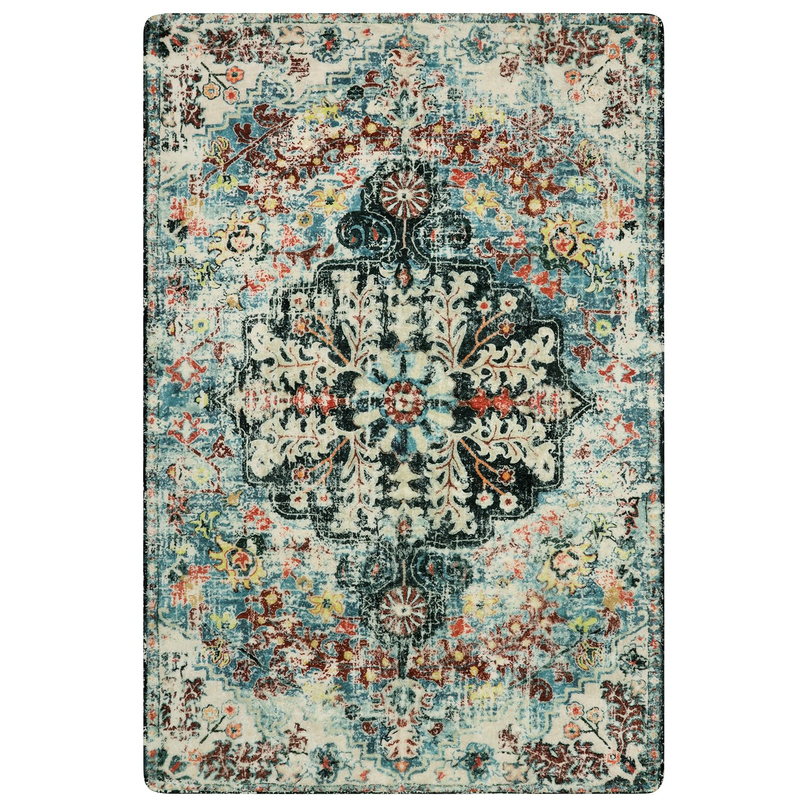 Floral Bohemian Medallion Area Rugs