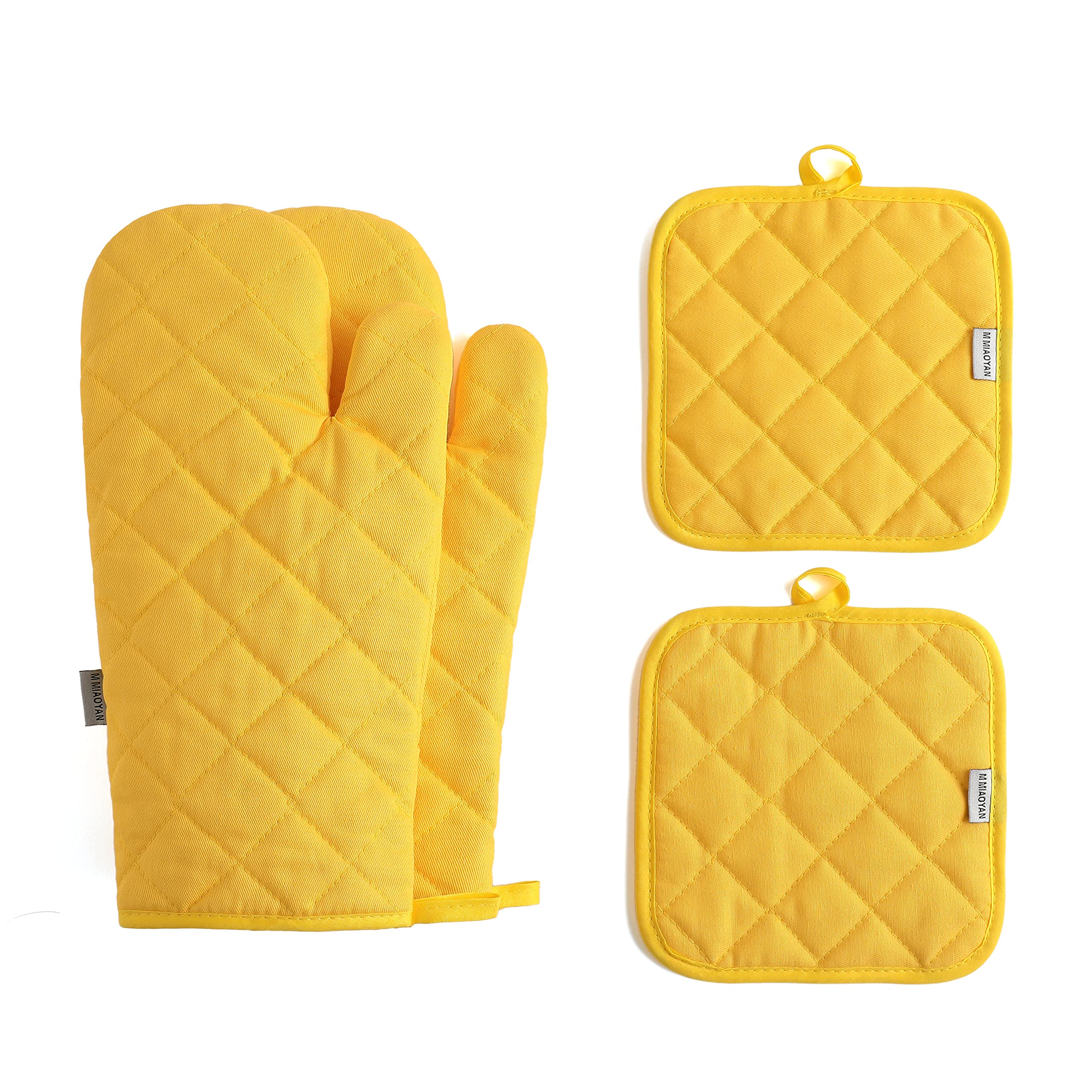 Oven Mitts and Pot Holders 4 pcs Set,High Heat Resistant 500 Degree Extra Thicken