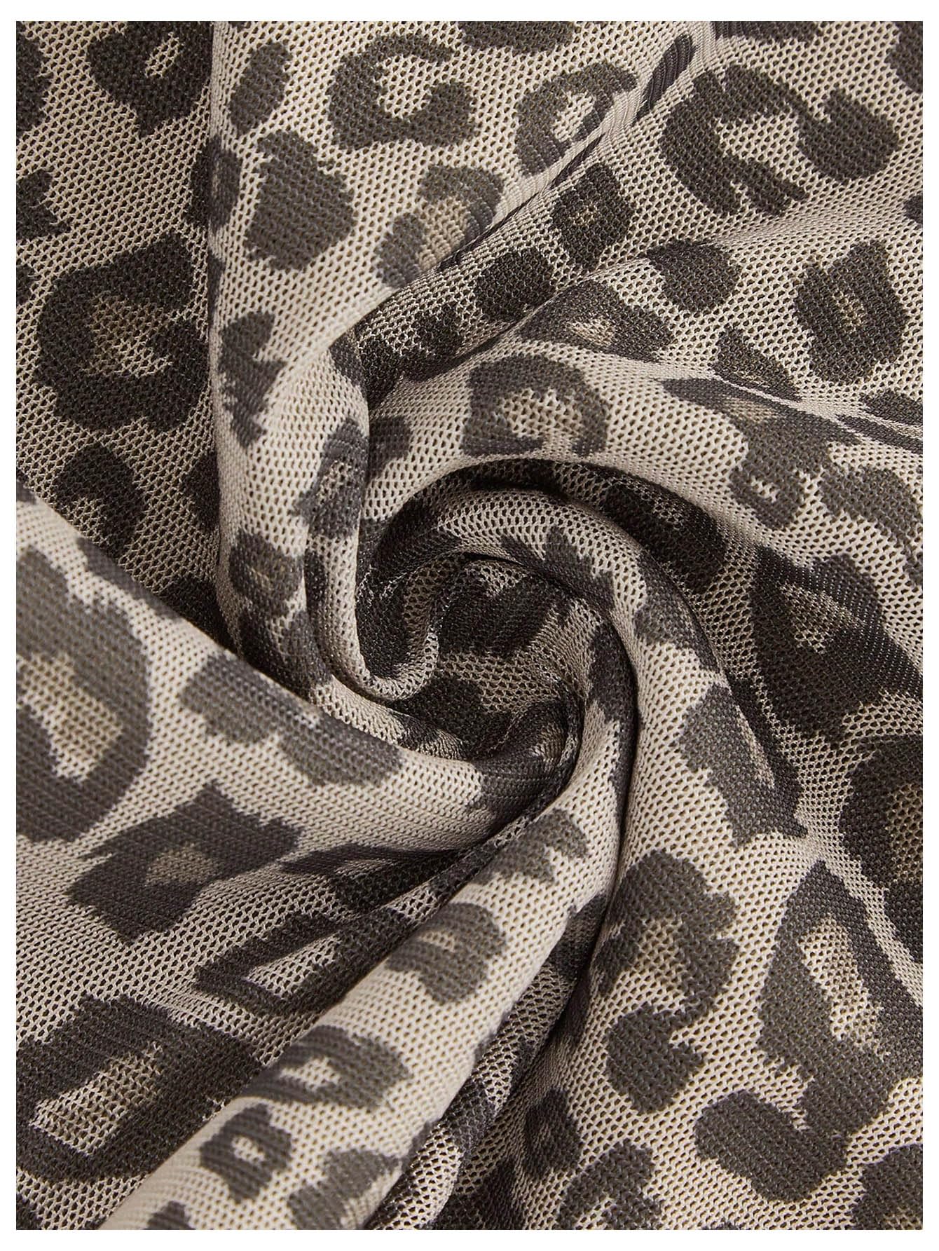 Women's Leopard Print Ruched Strapless Bandeau Top Meah Casual Sleeveless Bow Slim Fit Cheetah Print Tube Crop Tops