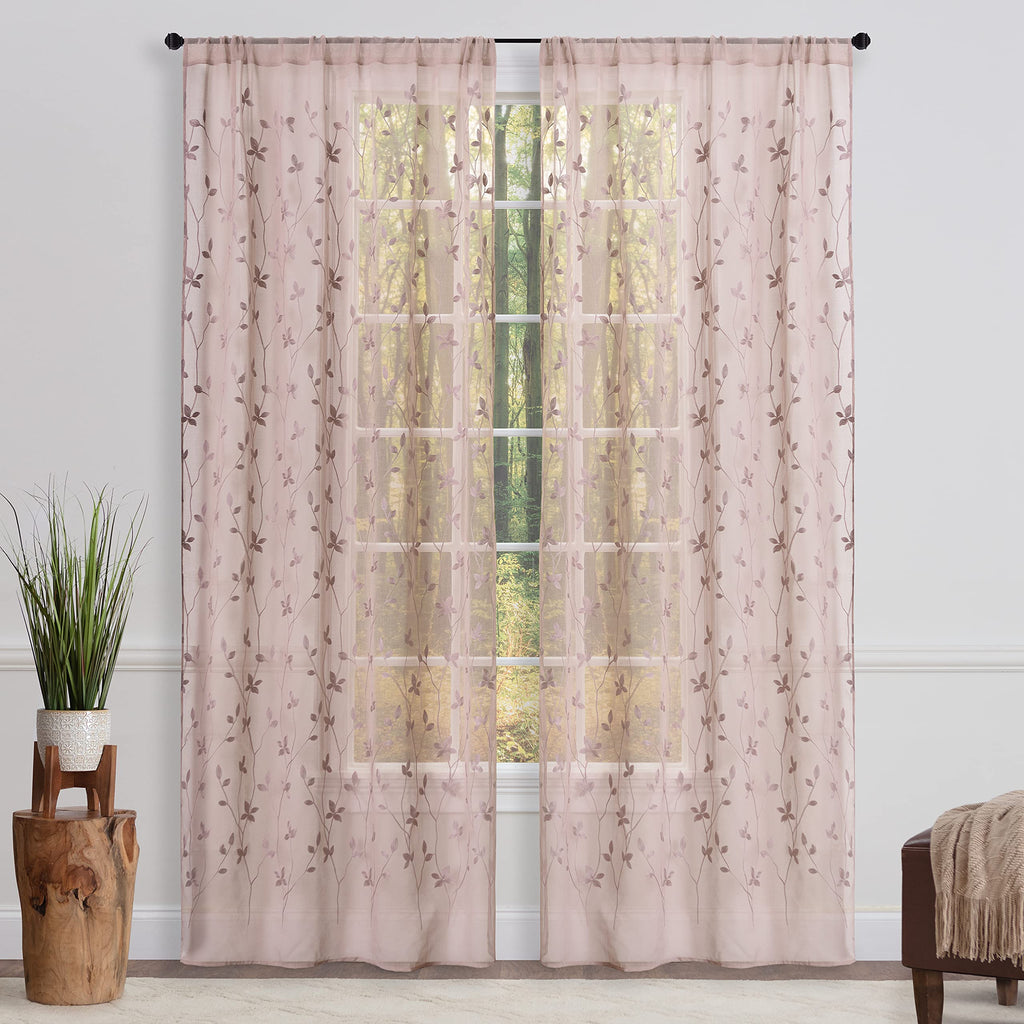 Embroidered Vine Curtains - Sheer Curtains
