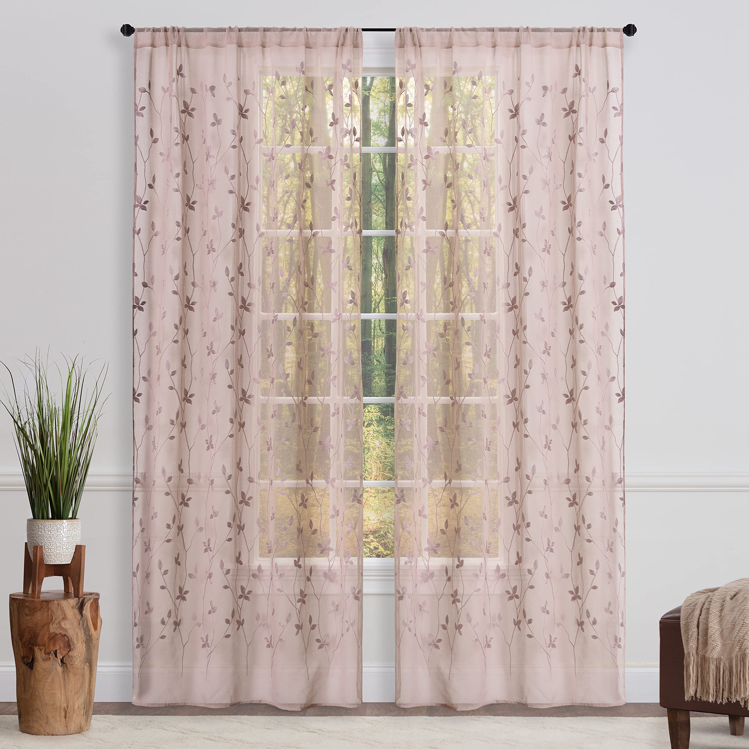 Embroidered Vine Curtains - Sheer Curtains