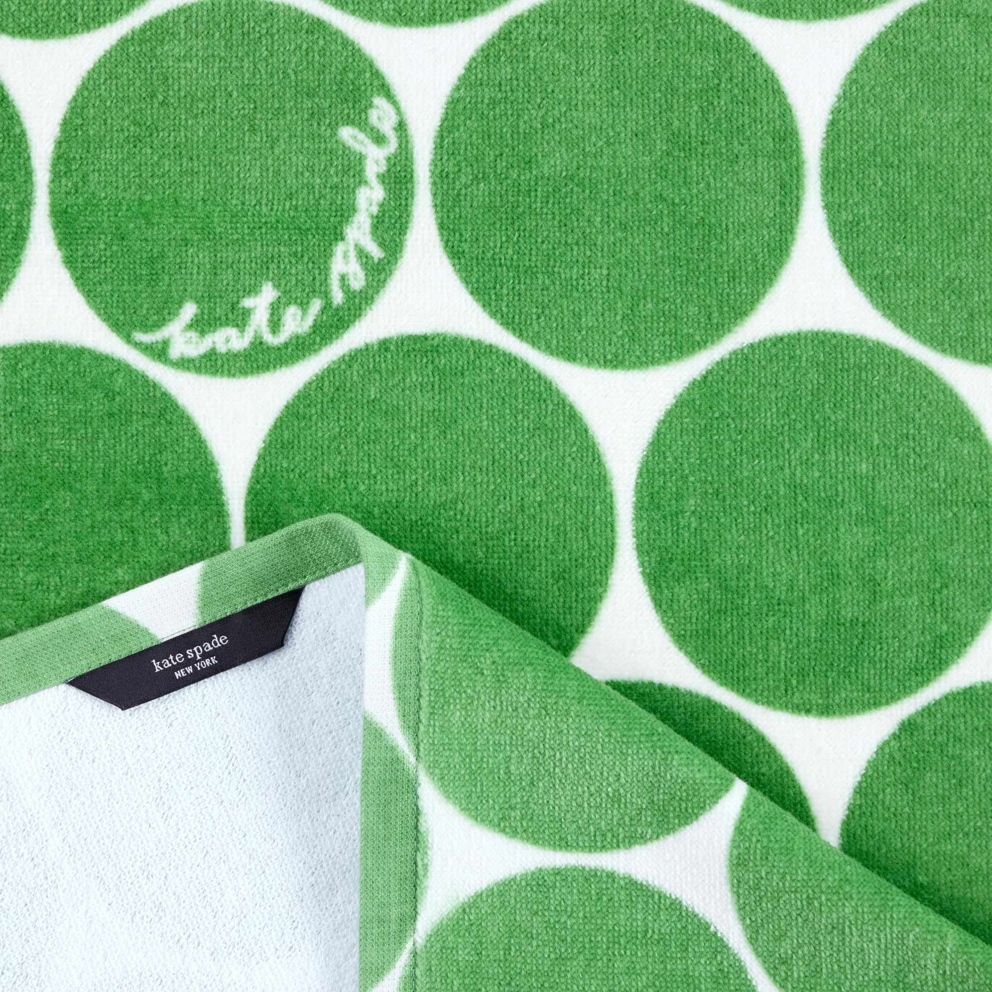 Kate Spade New York Joy Dot Kitchen Towels 2-Pack Set, Absorbent 100% Cotton Velour, 17"x28"