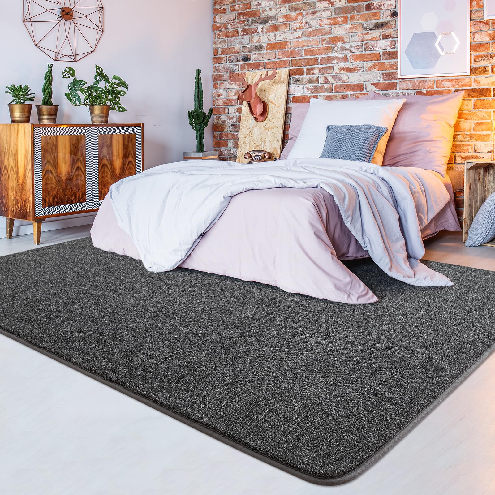 Shag Rugs with Memory Foam for Living Room Dorm, Machine Washable Carpet
