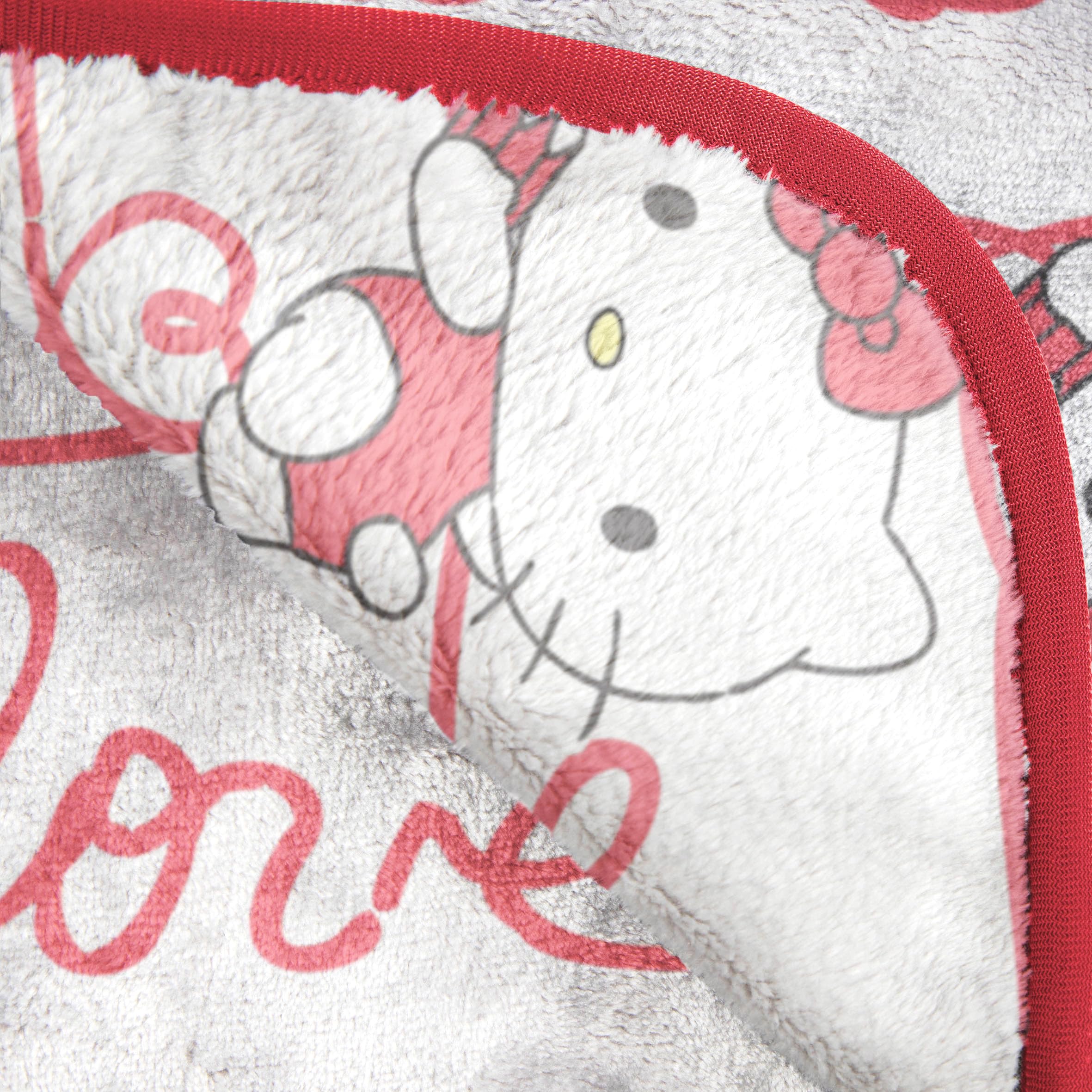 Hello Kitty White Kitties Plush Blanket - Measures 60 x 90 Inches, Kids Bedding - Super Soft Fleece Bedding