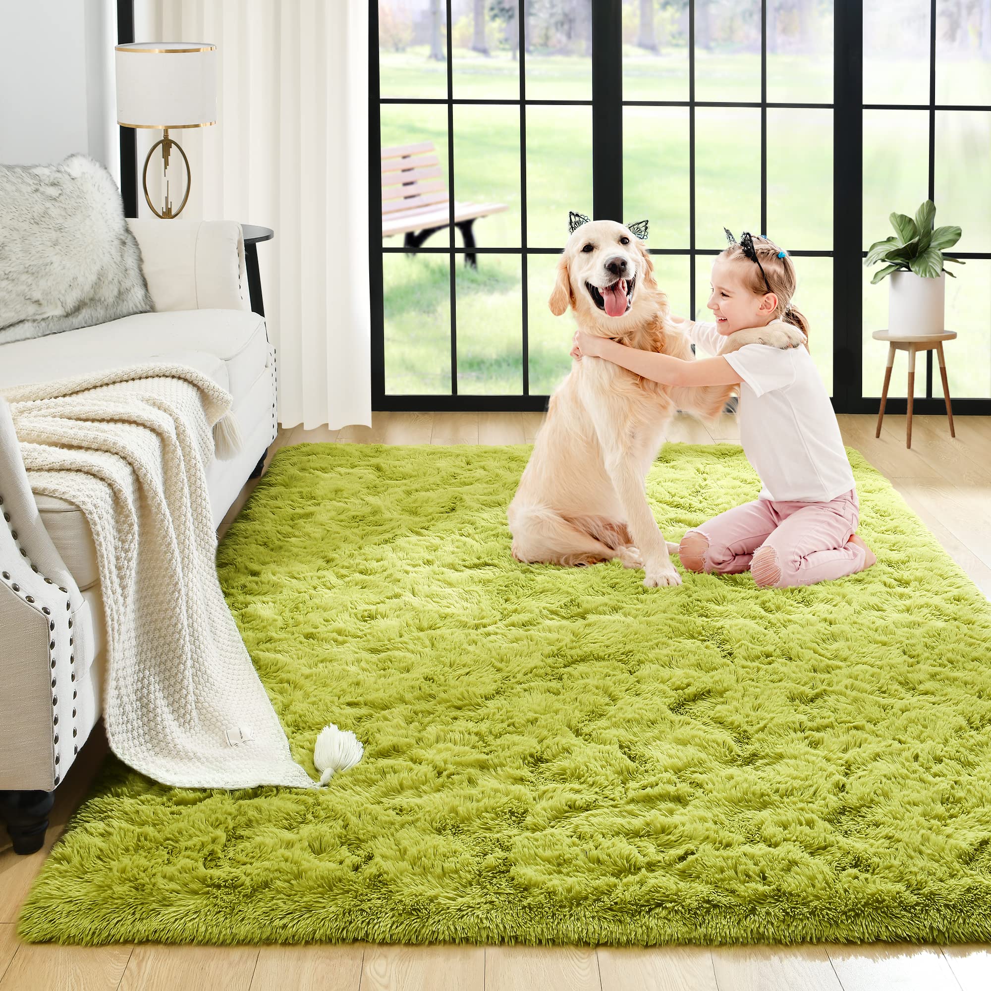 Fluffy Area Rugs Shag Throw Floor Carpet, Soft Shaggy Bedside Non-Slip Plush Rug Home Decor Aesthetic