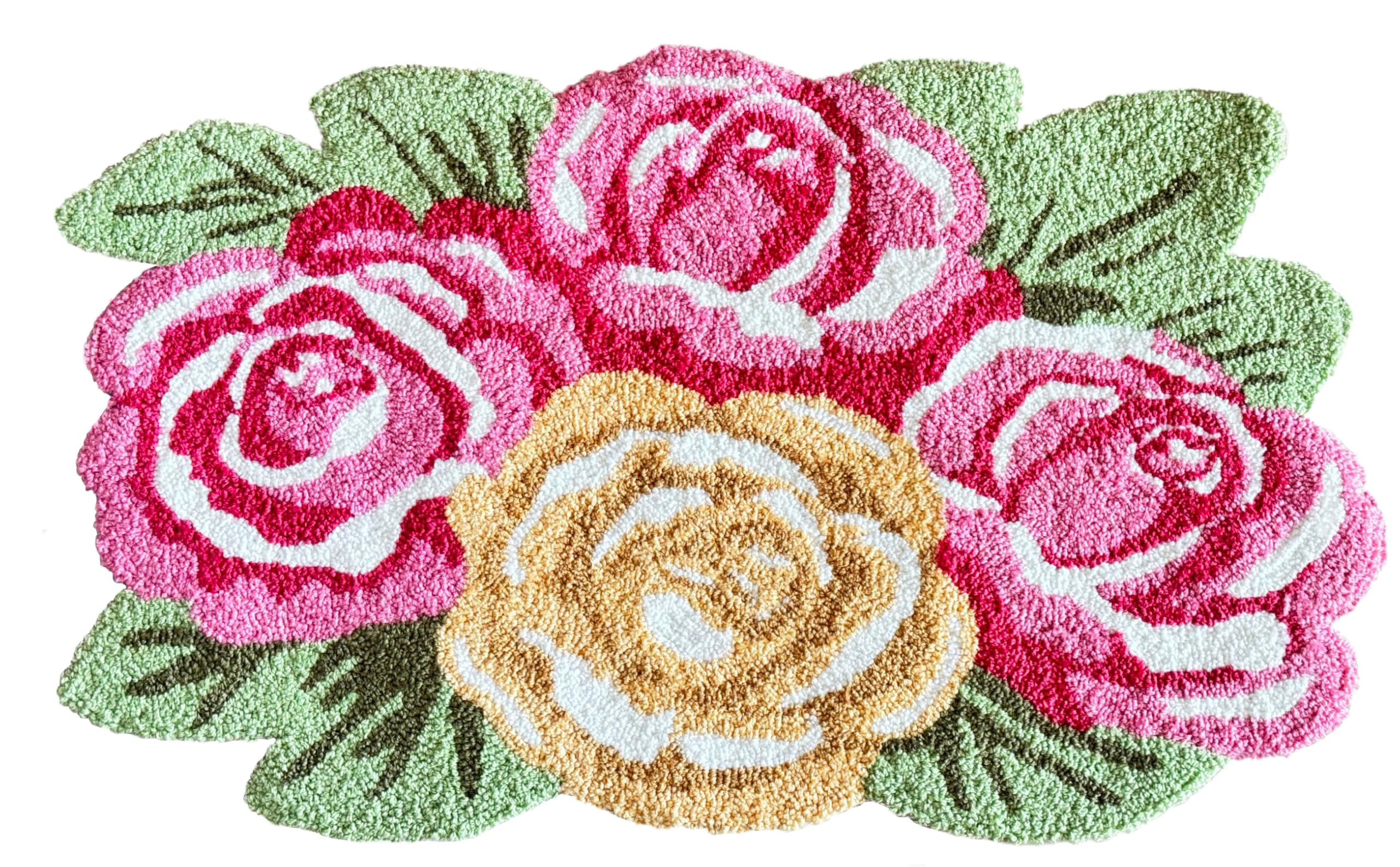 Shaped Hand-Hooked Accent Rug Throw Rug Area Rug Door Mat for Home décor