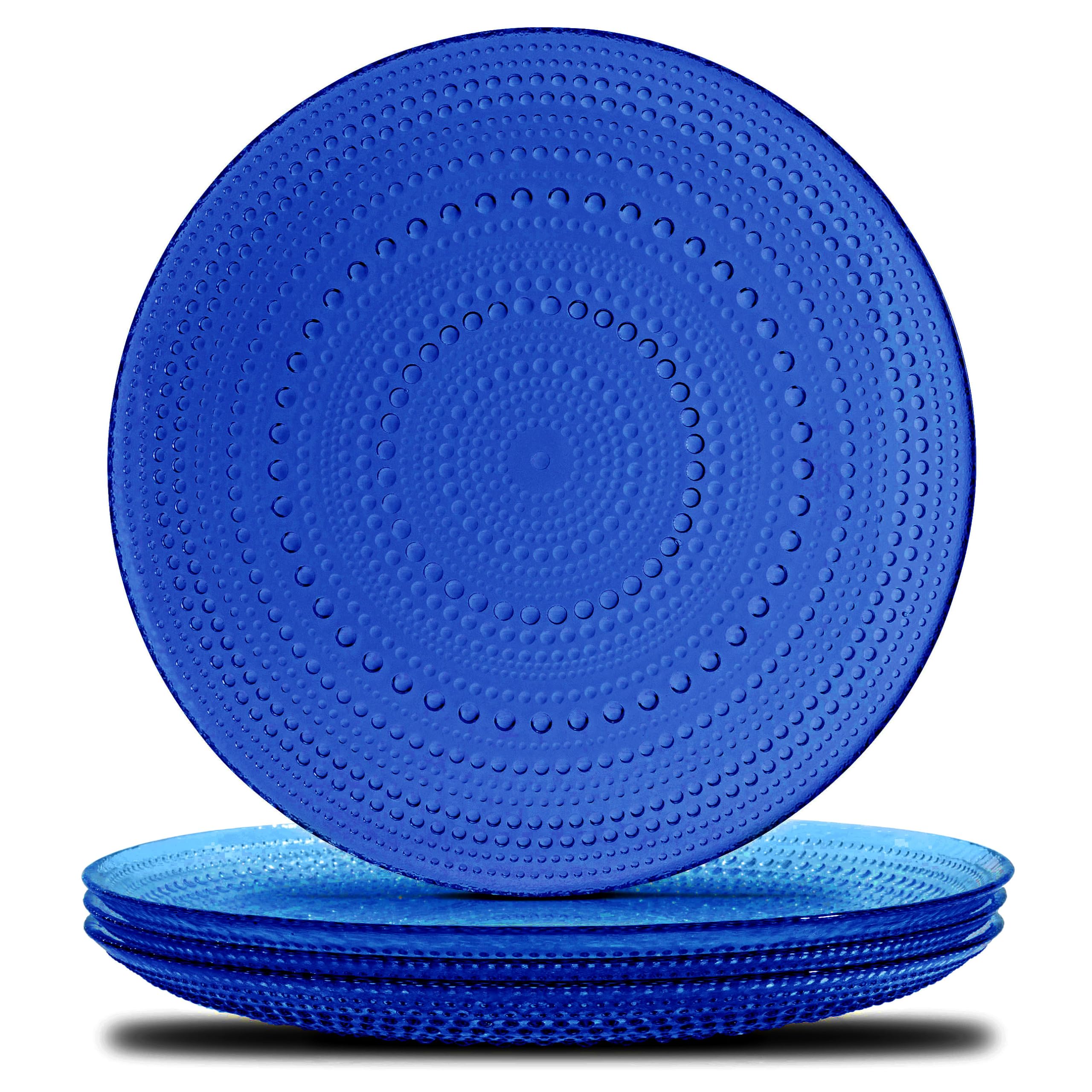 Vintage Glass Plates Set of 4 Plates 10.5in