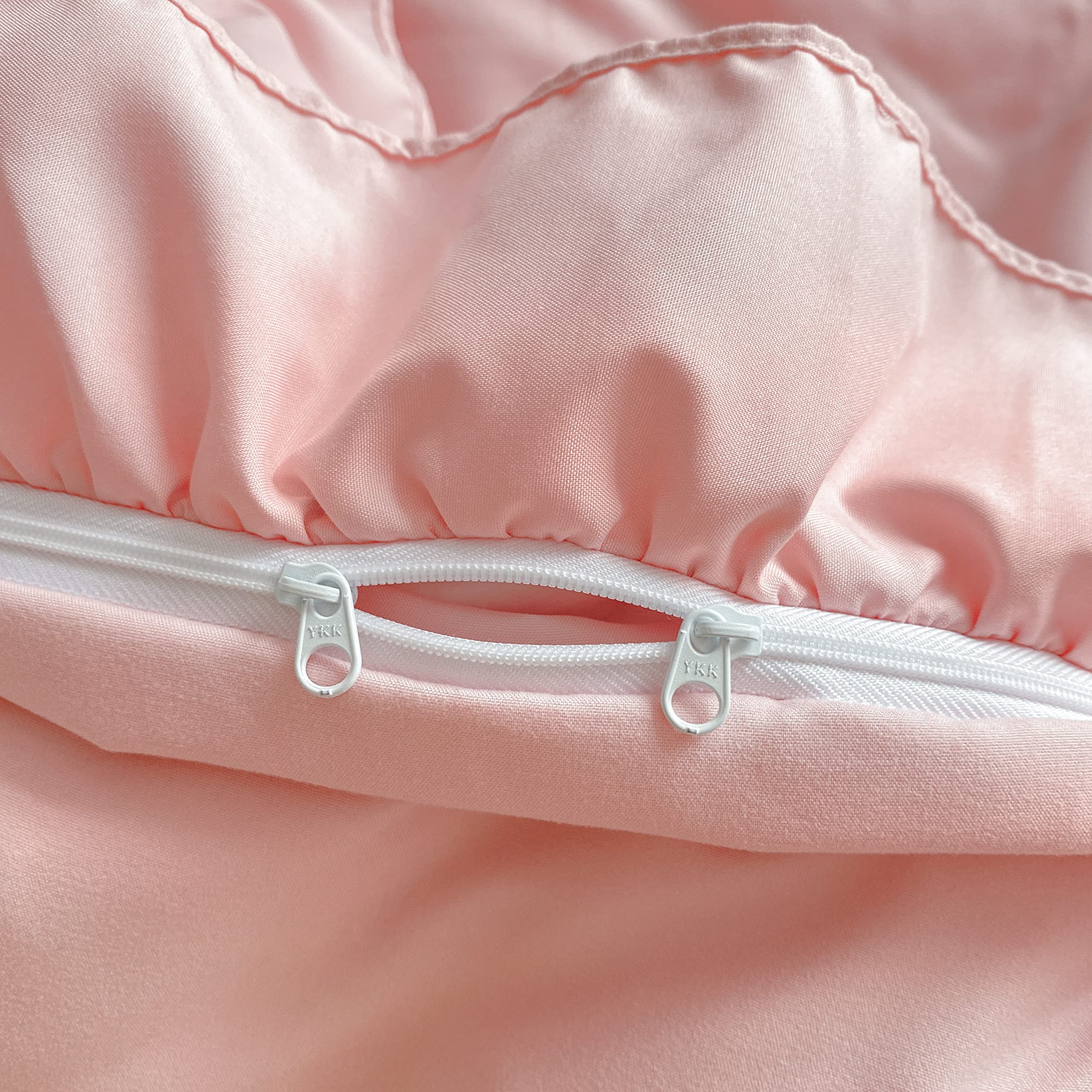 Chic Ruffle Lace Polyester Duvet Cover Set - Bedding-2 Piece Twin Duvet Cover with Zipper Closure - Ultra Soft and Light Weight