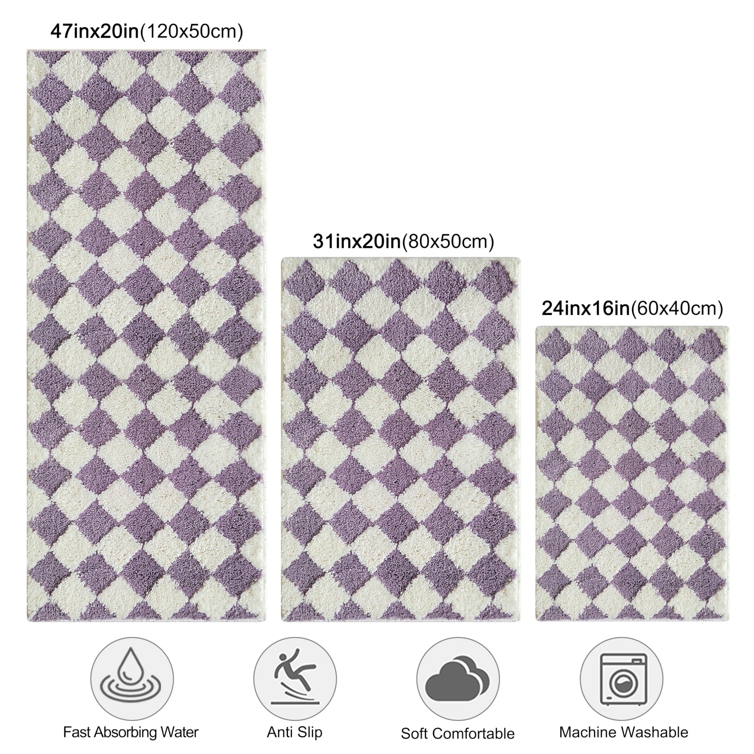 Cute Bath Mat for Bathroom Soft Super Absorbent Non Slip TPR Backing, Quick Drying, Machine Washable Bath