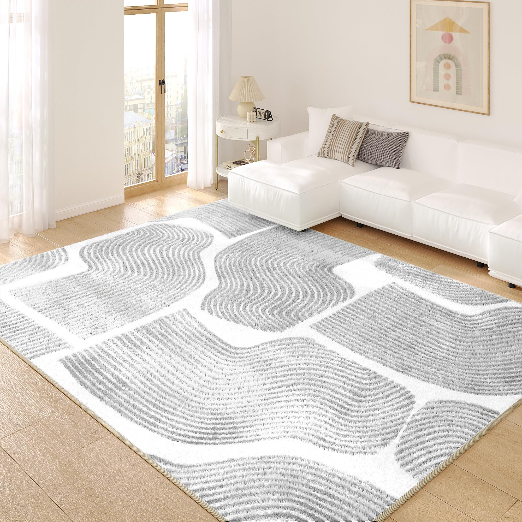 Zen Garden Area Rug - Ultra Soft Area Rug, Non Slip, Stain Resistant Living Room Rug, Washable Area Rugs for Living Room, Rugs for Bedroom
