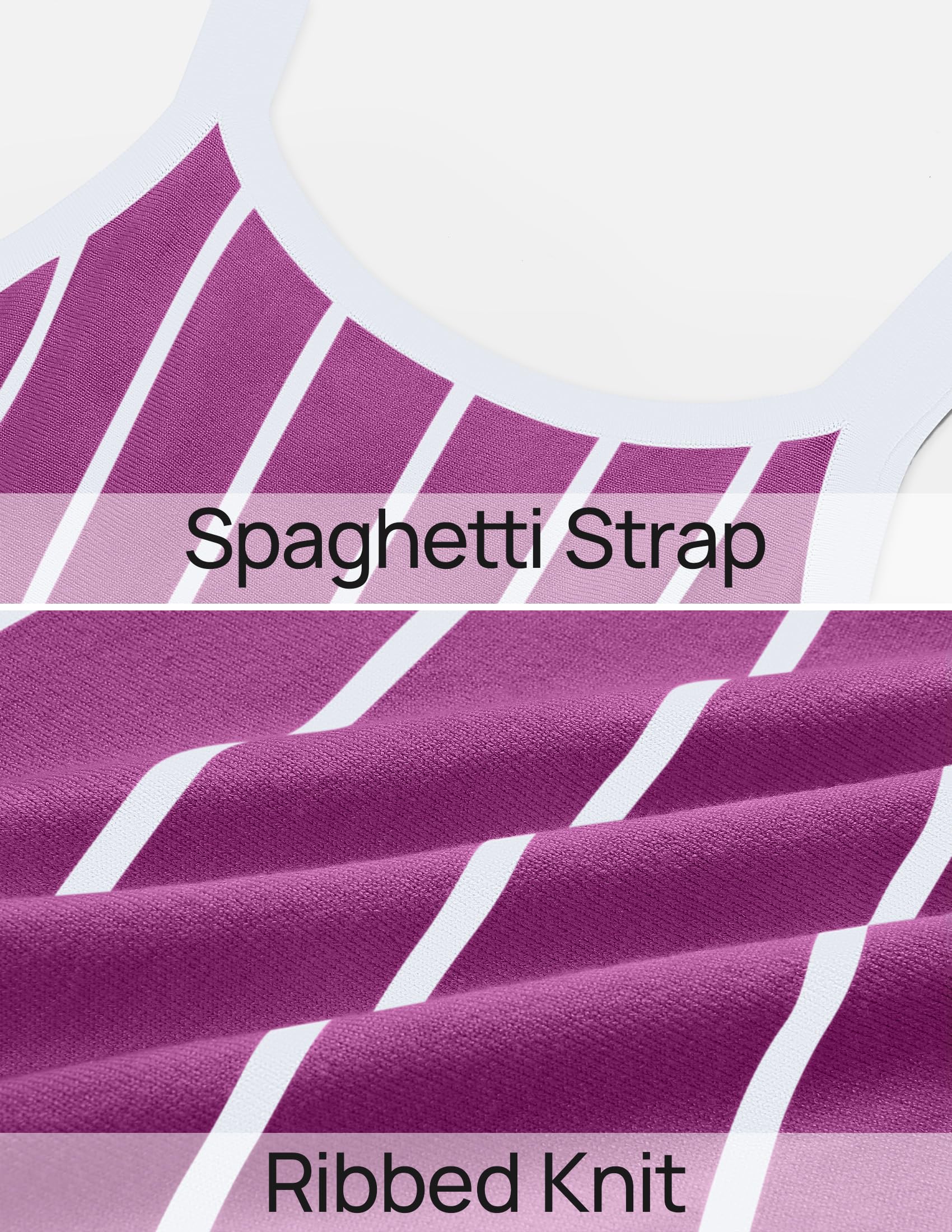 Wome's Summer Sleeveless Striped Midi Dress 2025 Knit Casual Elegant A Line Swing Long Dresses