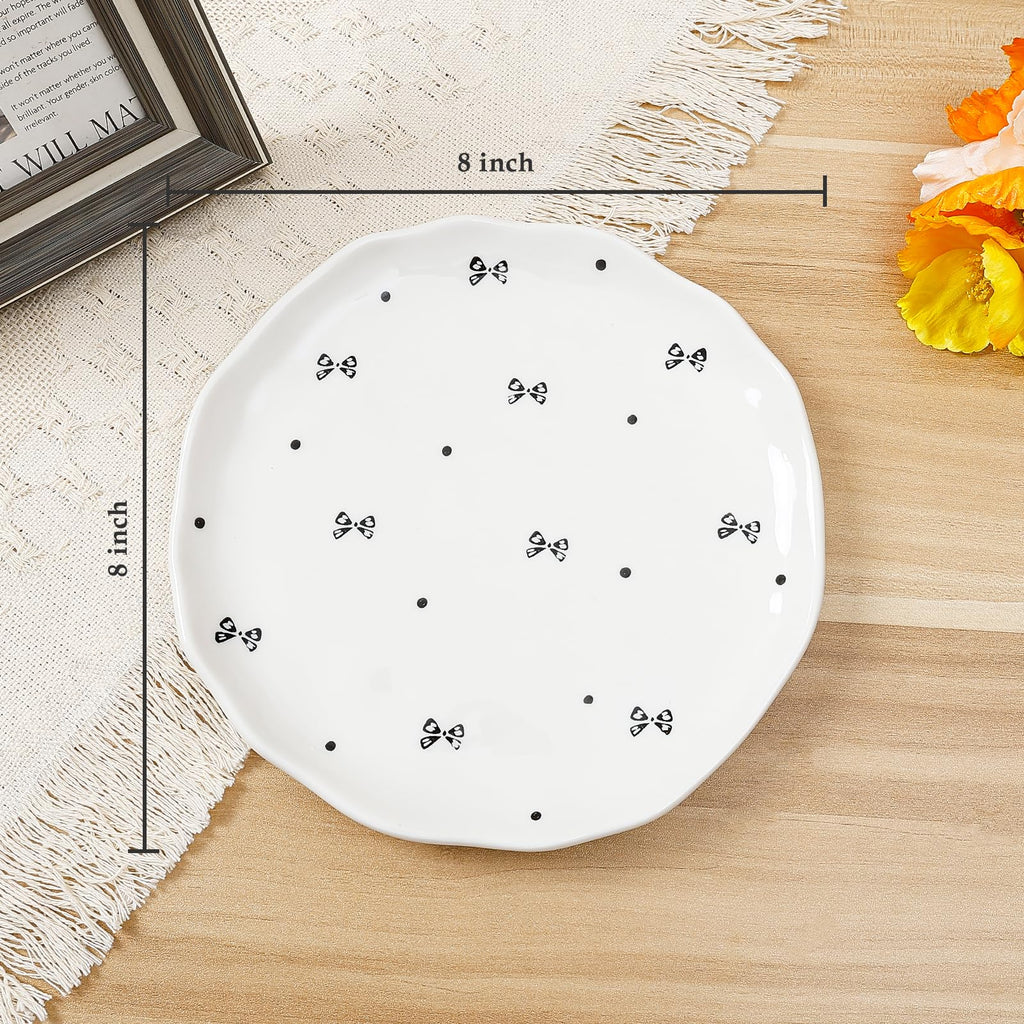 Ceramic Dinner Plates, 8" Modern Rustic Appetizer Plate