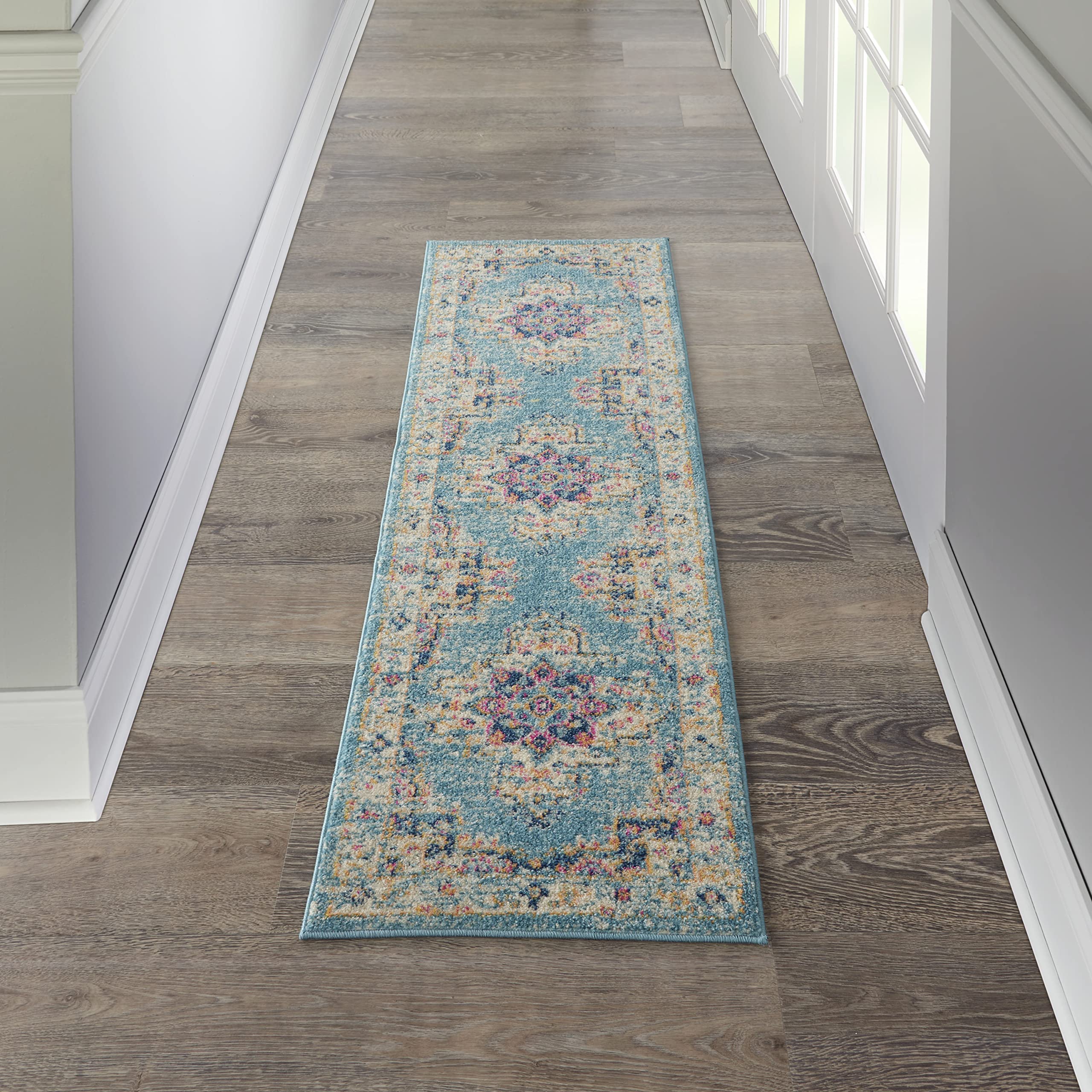 Traditional Boho Area Rug - Easy Cleaning, Non Shedding, Bed Room, Living Room, Hallway