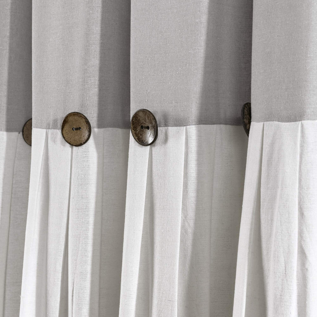 Lush Decor Linen Button Shower Curtain, 72" W x 72" L, Fabric Shower Curtains