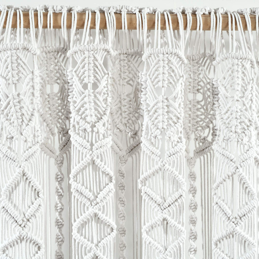 Lush Decor Boho Macrame Textured Cotton Valance Curtain