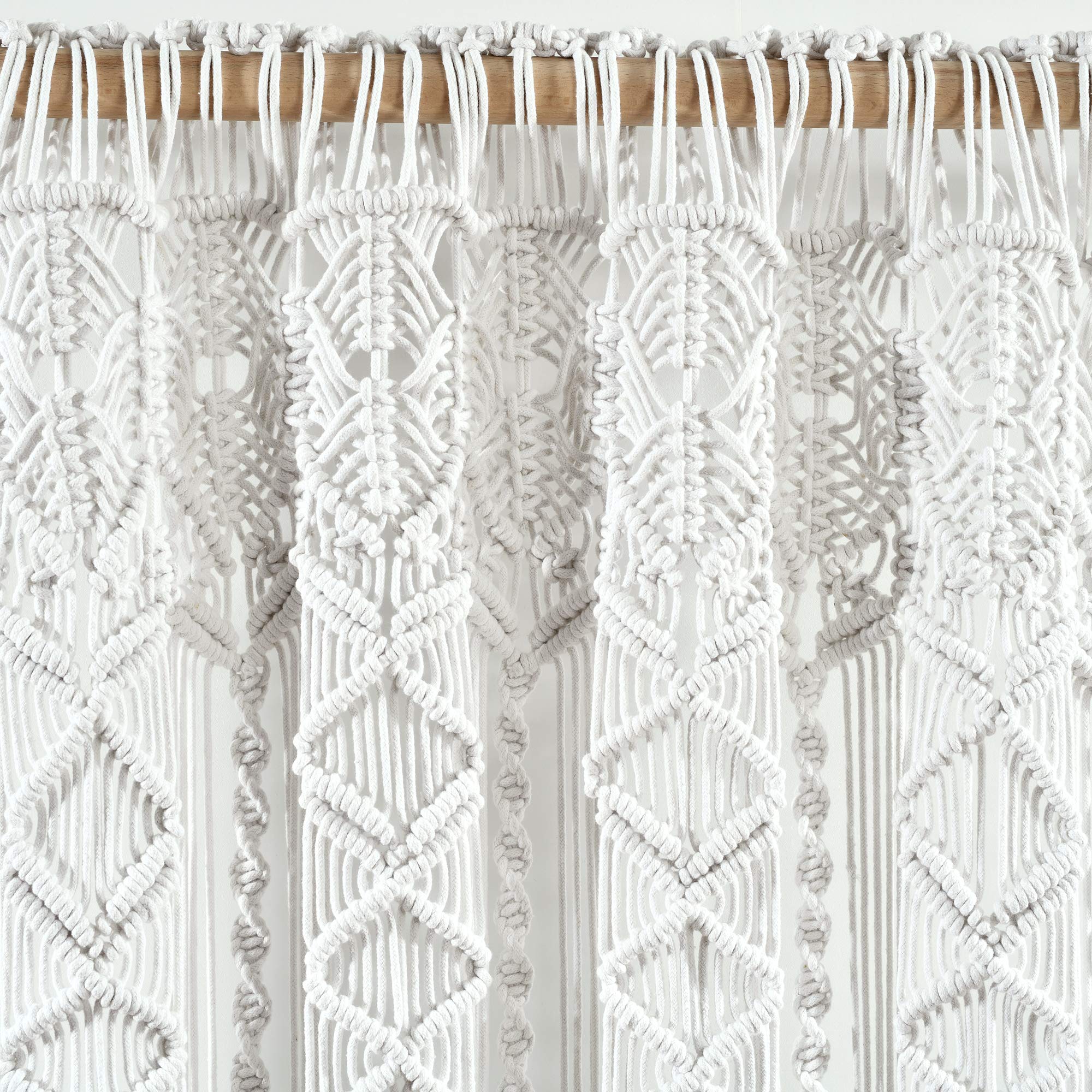 Lush Decor Boho Macrame Textured Cotton Valance Curtain