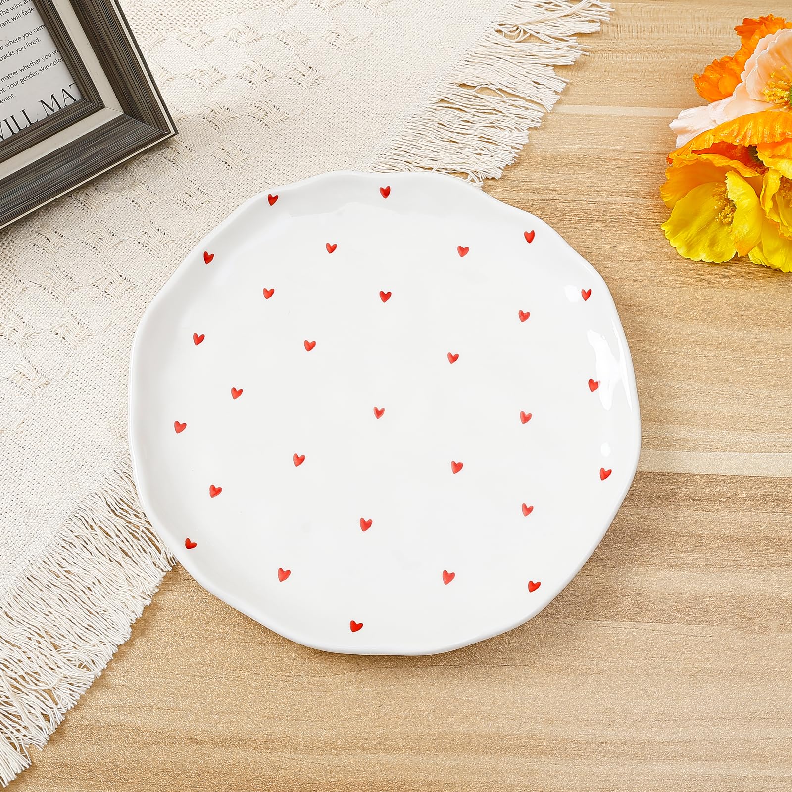 Ceramic Dinner Plates, 8" Modern Rustic Appetizer Plate