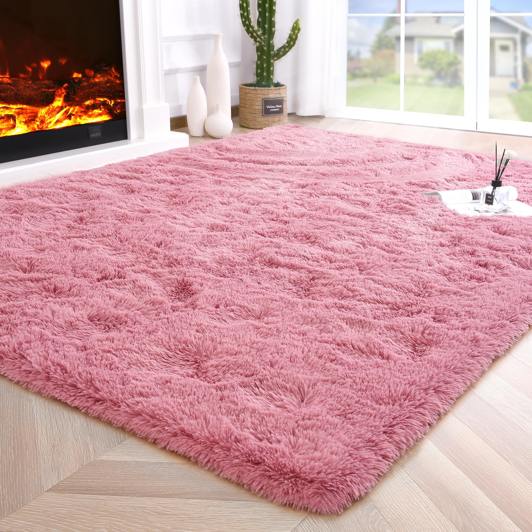 Fluffy Area Rugs Shag Throw Floor Carpet, Soft Shaggy Bedside Non-Slip Plush Rug Home Decor Aesthetic