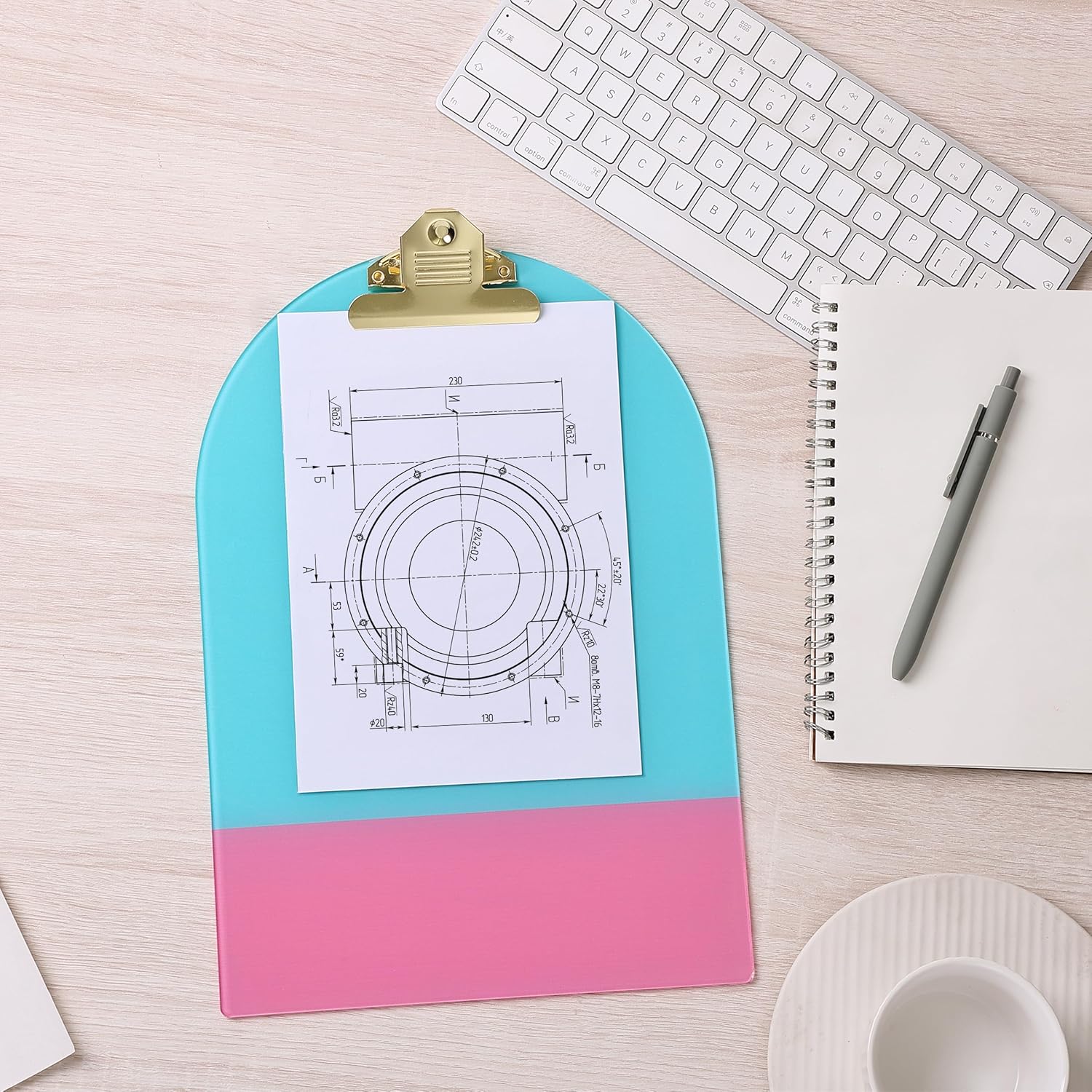 Drawing Art Clipboard | Blue/Pink Acrylic Clipboards