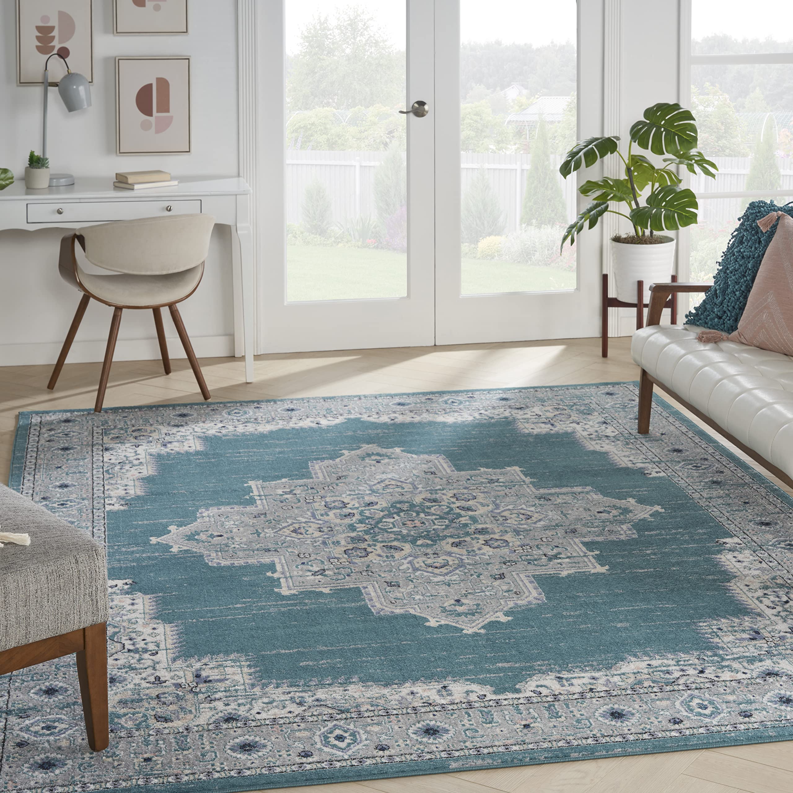 Traditional Boho Area Rug - Easy Cleaning, Non Shedding, Bed Room, Living Room, Hallway