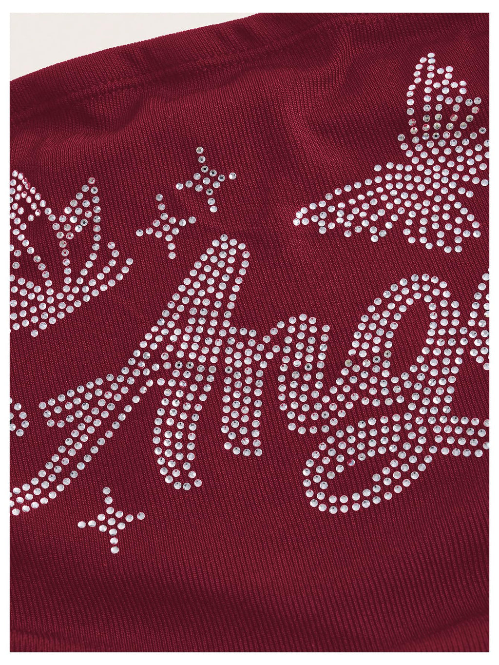 Women's Y2K Tube Tops Rhinestone Strapless Sleeveless Graphic Crop Tops