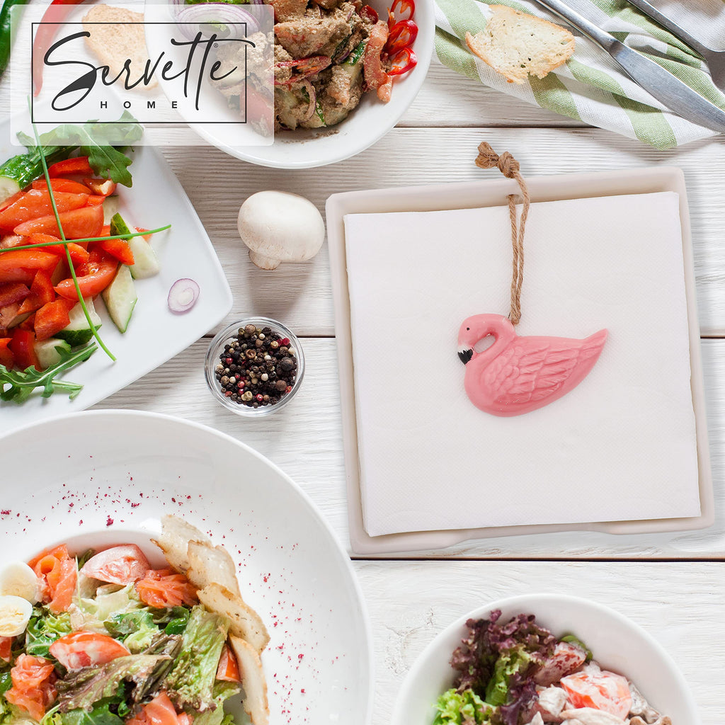 Pink Flamingo Spoon Rests for Kitchen - Set of 2