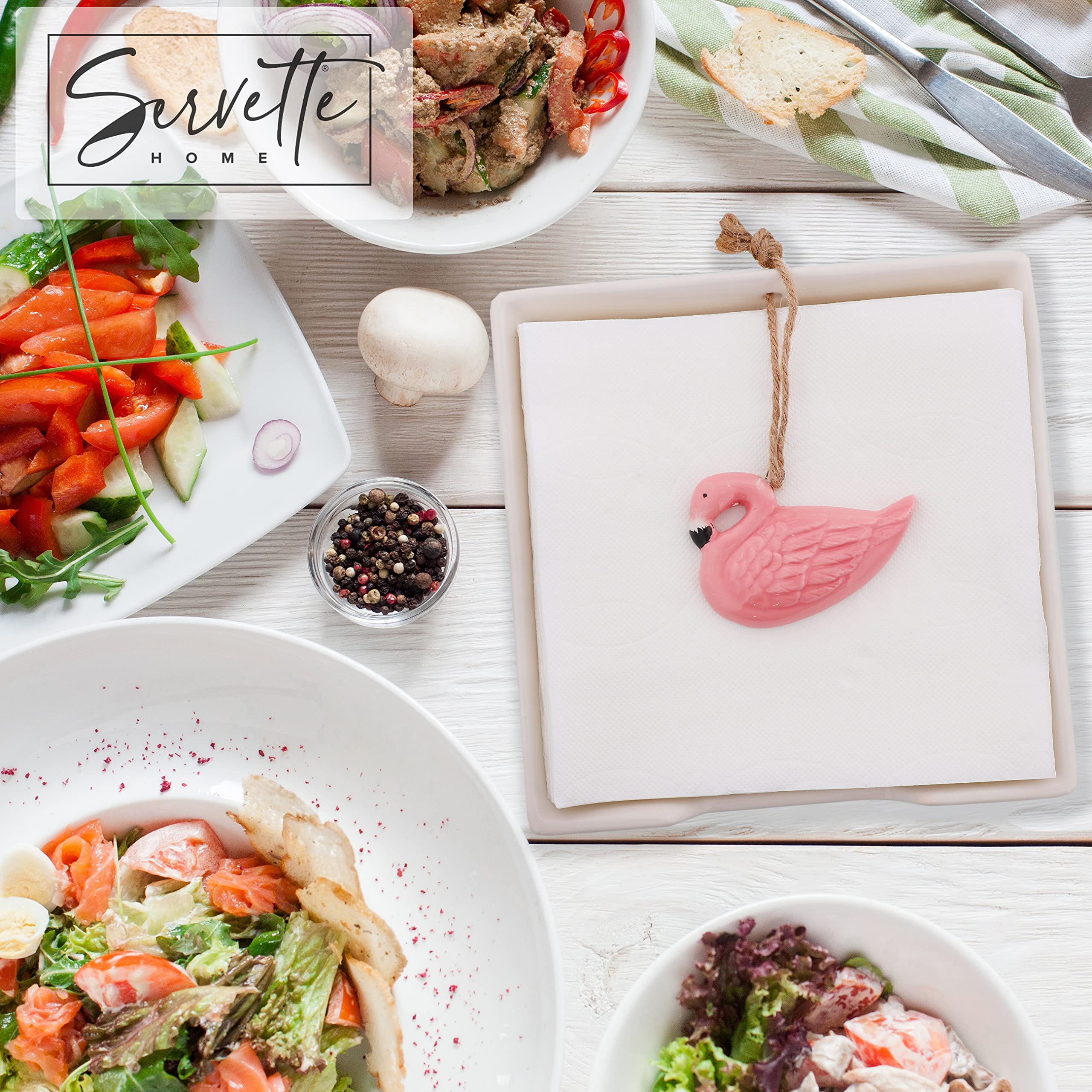 Pink Flamingo Spoon Rests for Kitchen - Set of 2