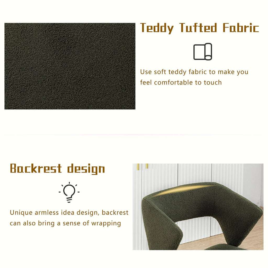 Modern Bouclé Sherpa Accent Chair â€?Comfy Tufted Lamb Fabric Armed Leisure Chair for Reading, Bedroom, Office, and Living Room