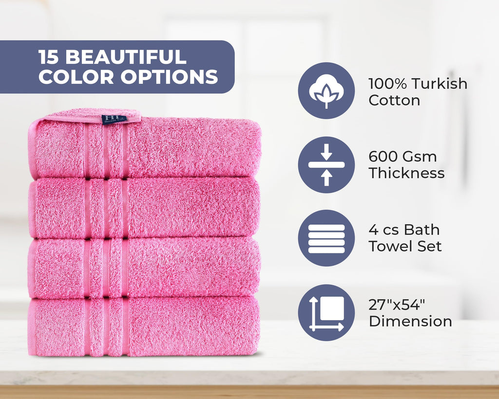 Linen Bath Towels Set for Bathroom Original Turkish Cotton Soft, Absorbent and Premium 2 Bath Towels, 2 Hand Towels, 2 Washcloths