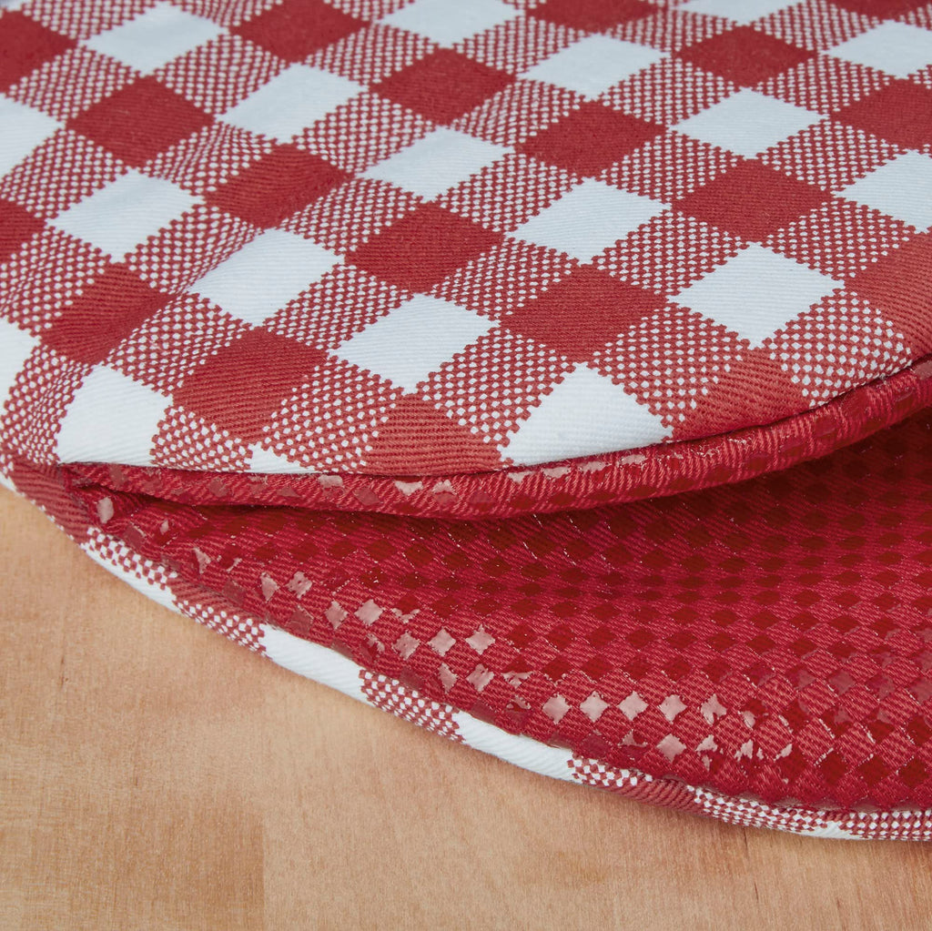 Gingham Mini Oven Mitt 2-Pack Set, Dried Rose, 5.5"x8"