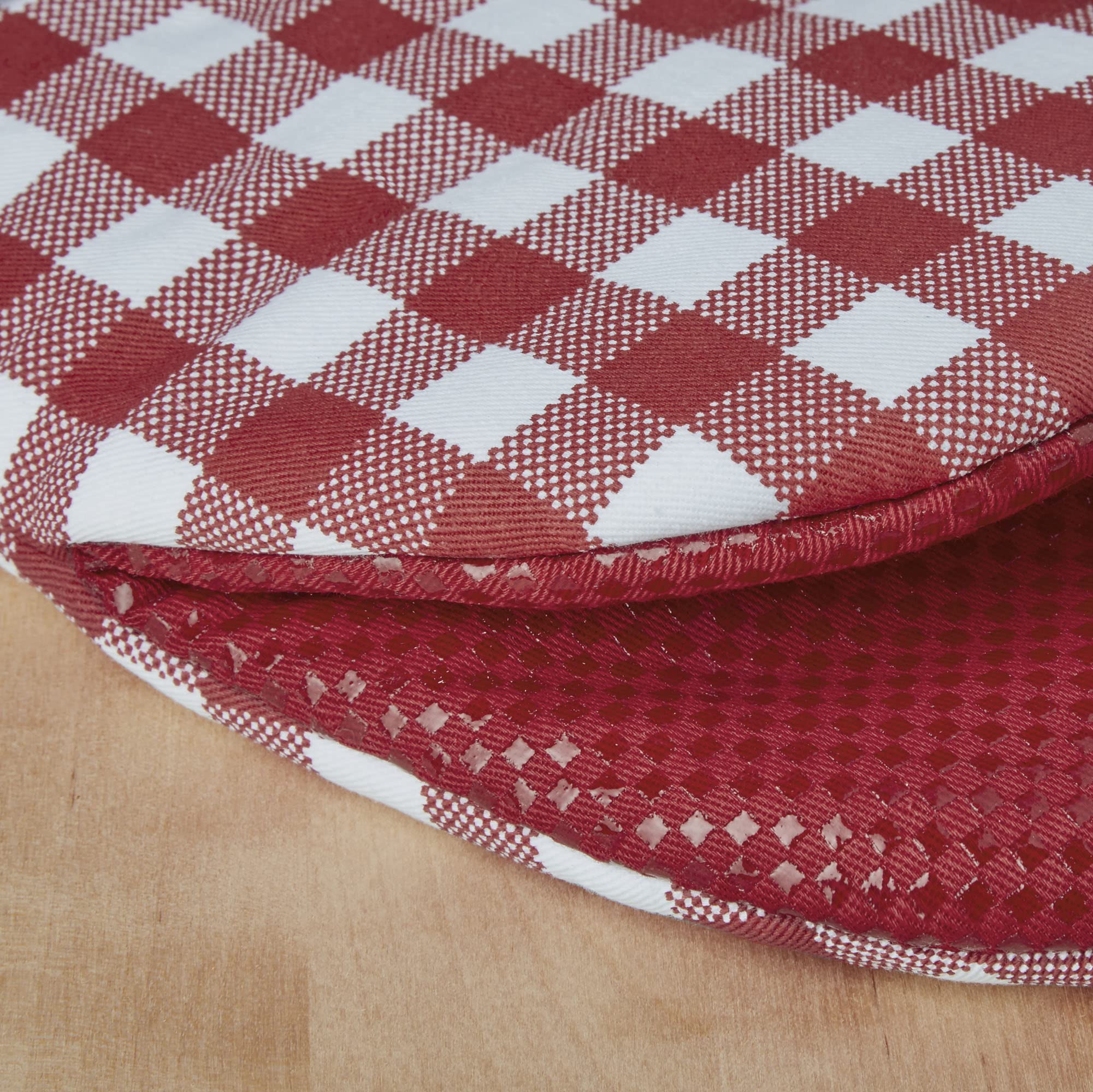 Gingham Mini Oven Mitt 2-Pack Set, Dried Rose, 5.5"x8"