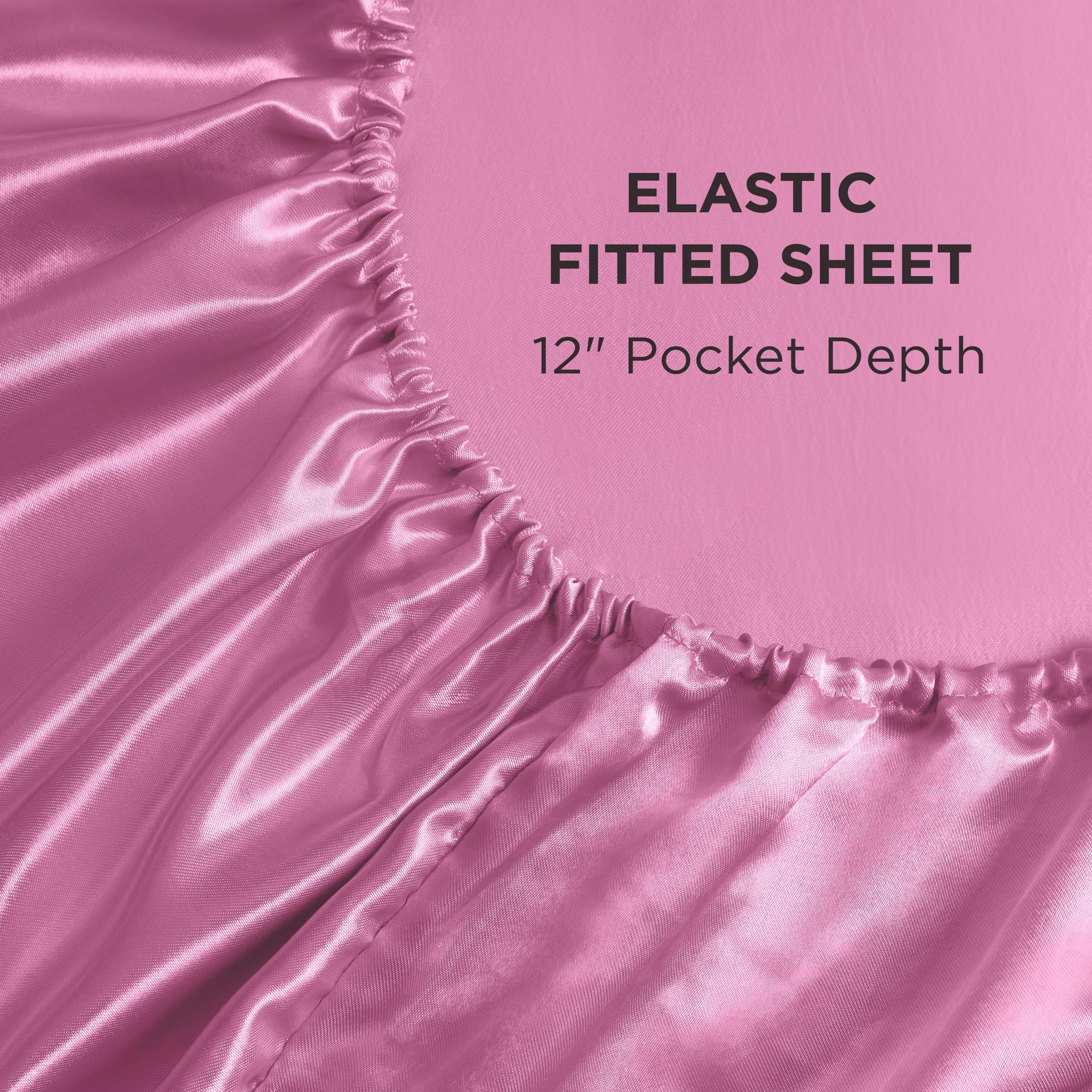 Juicy Couture Silky Satin Damask Sheet Set - Luxury Smooth Satin Striped Sheets