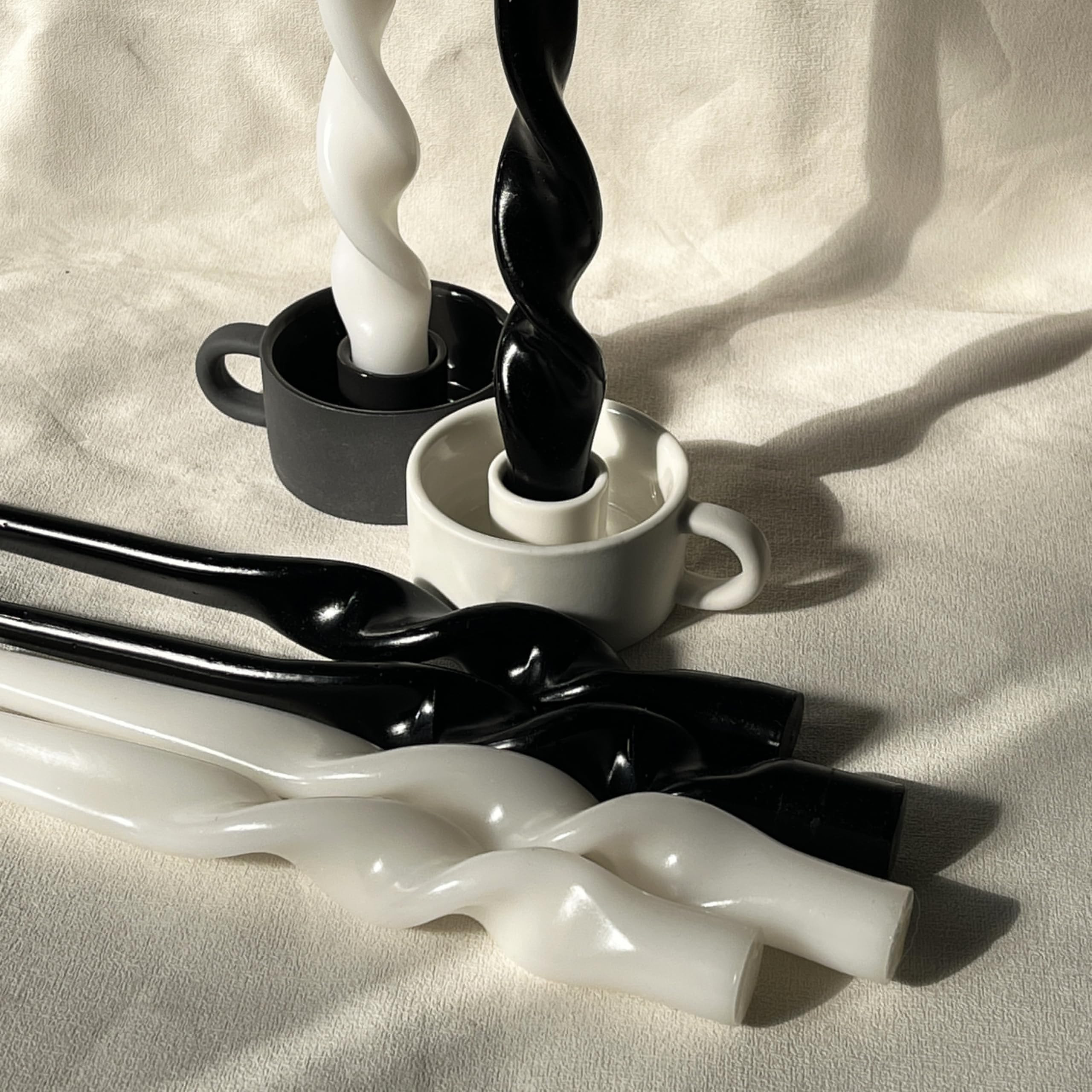 Spiral Taper Candles - Set of 6 Twisted Candle 9.5 Inch Tall for Home Decoration