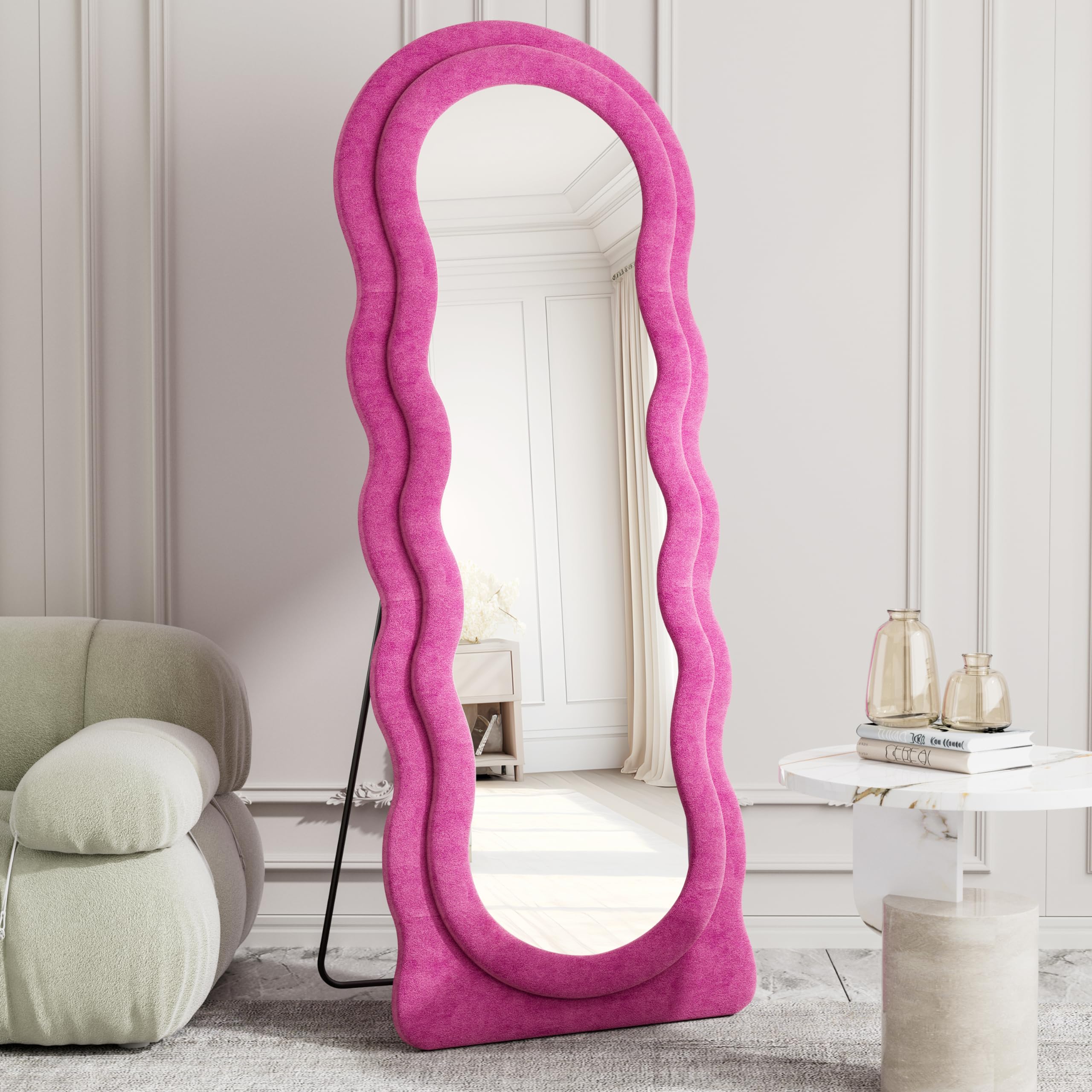 Large Floor Mirror with Stand, Freestanding Arched Mirror Full Length Hanging or Leaning, Wall Mounted Mirrors