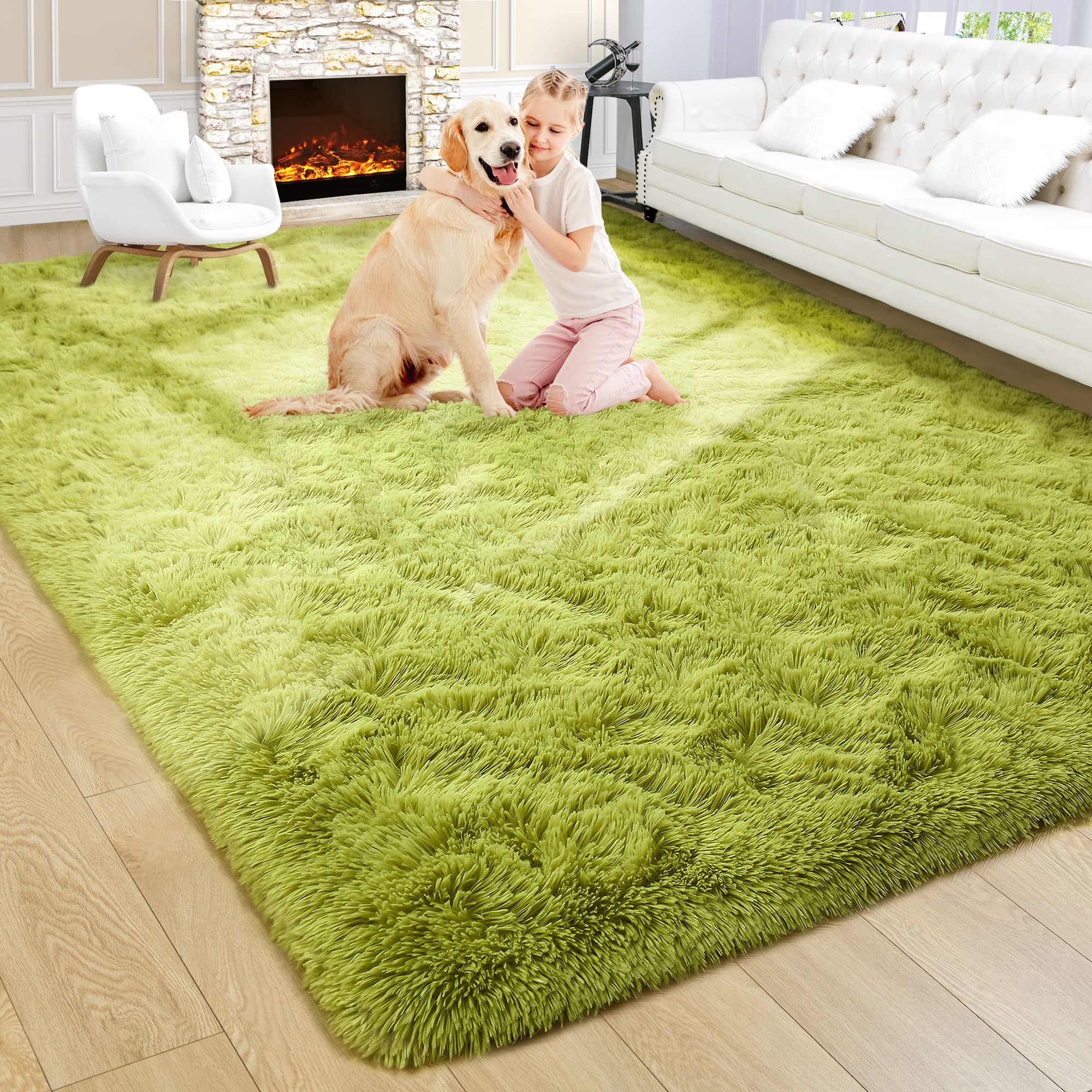 Fluffy Area Rugs Shag Throw Floor Carpet, Soft Shaggy Bedside Non-Slip Plush Rug Home Decor Aesthetic
