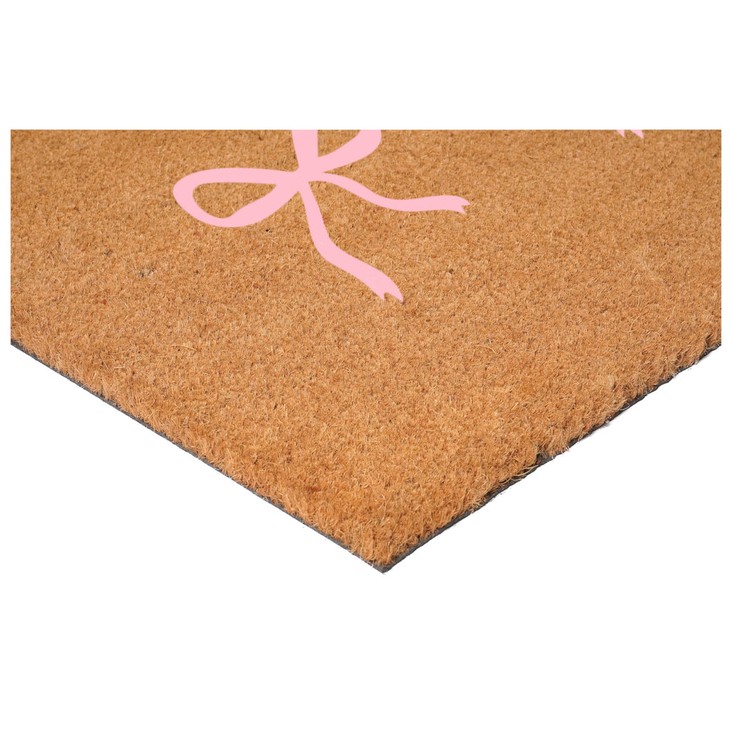Pink Bow Trio Doormat (17" x 29")