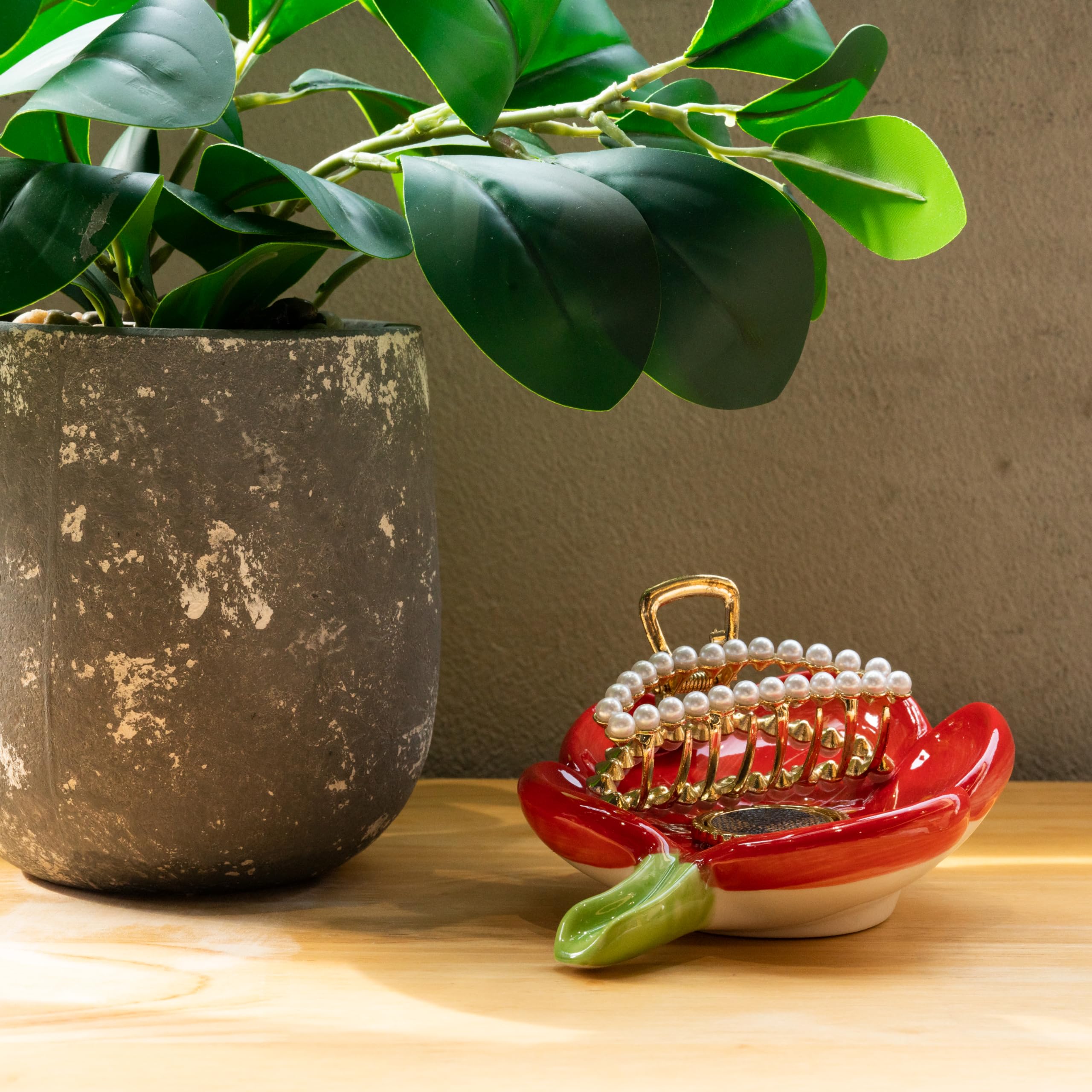 Ceramic Flower Soap Dish Holder for Bathroom