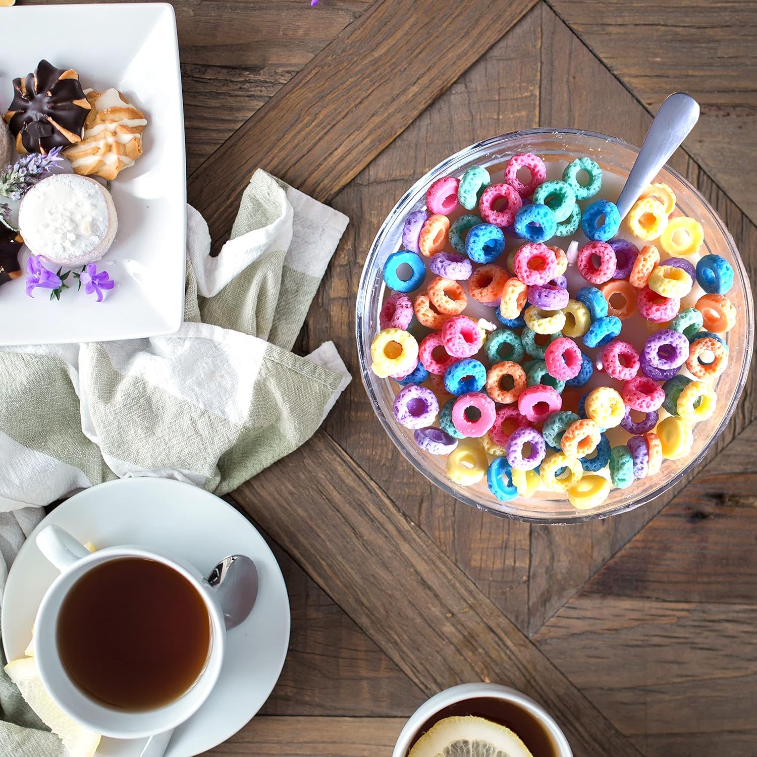 Fruit Loop Cereal Candle Bowl Gifts - Funny Novelty Food Scented Cute Candle