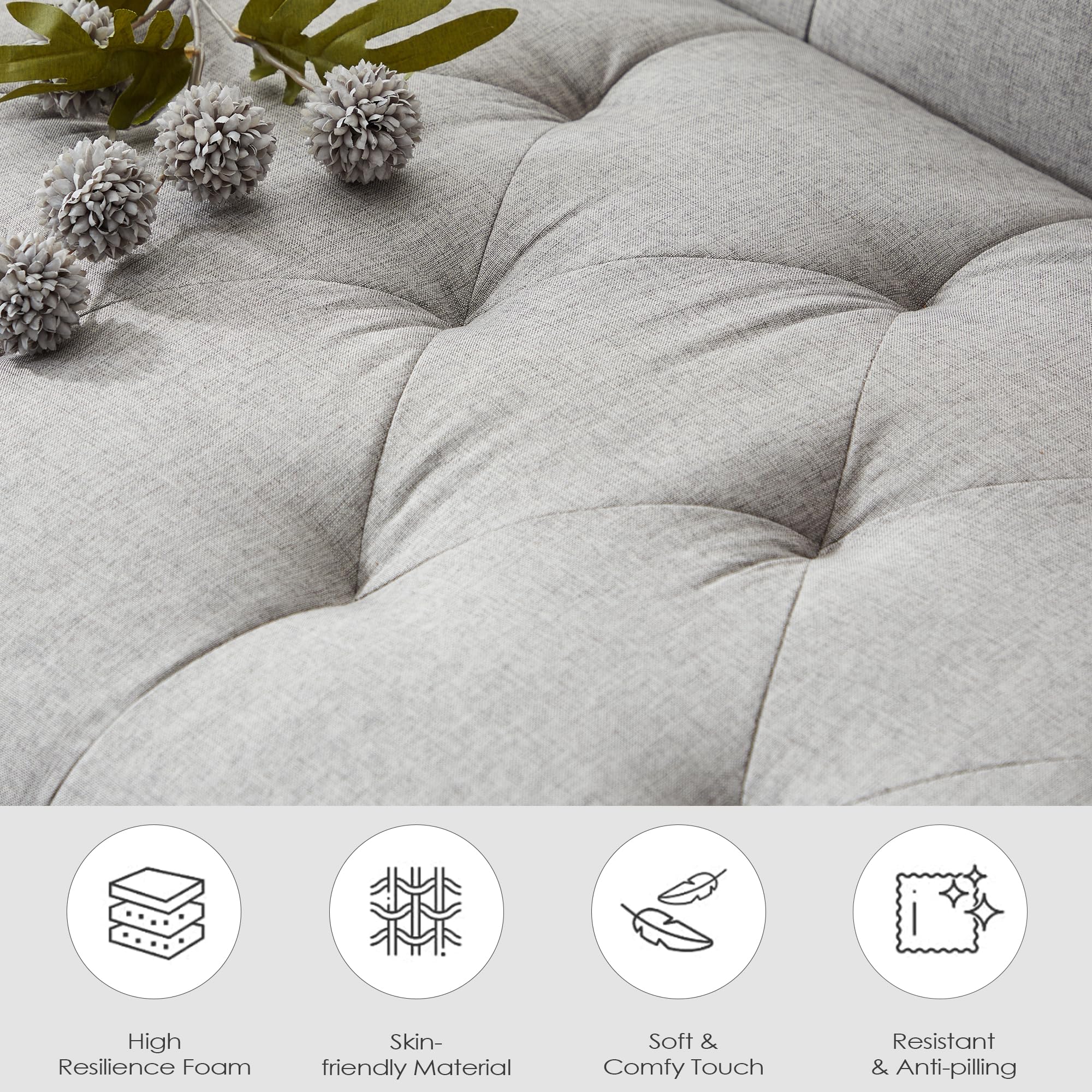 Velvet Loveseat Sofa w/ 2 USB Charger Ports and 2 Cupholders, Mid-Century Modern Tufted