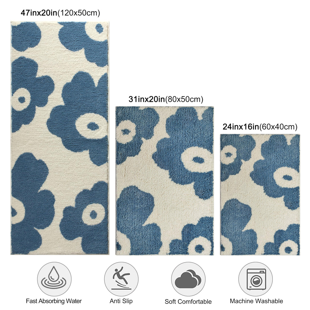 Cute Bath Mat for Bathroom Soft Super Absorbent Non Slip TPR Backing, Quick Drying, Machine Washable Bath