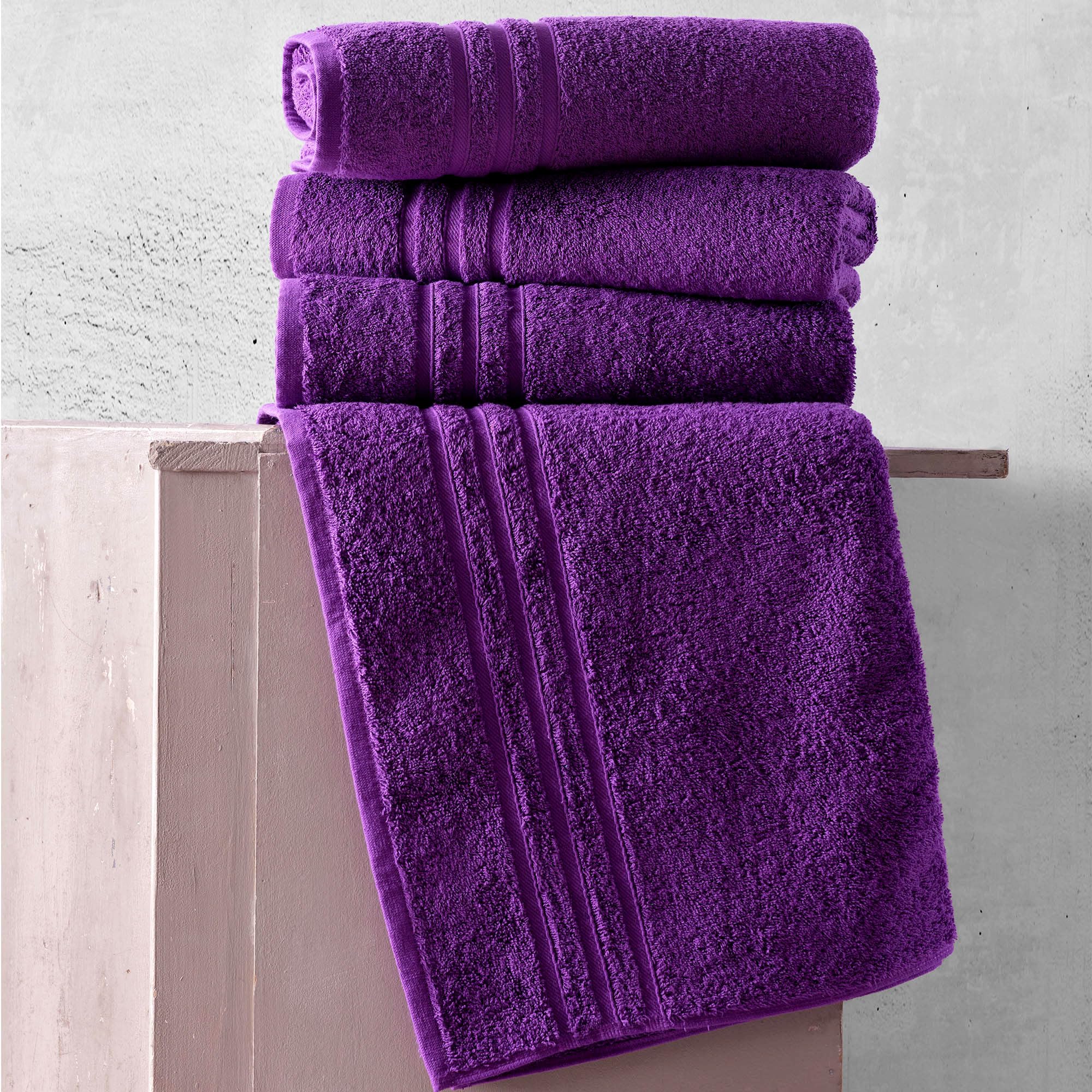 Linen Bath Towels Set for Bathroom Original Turkish Cotton Soft, Absorbent and Premium 2 Bath Towels, 2 Hand Towels, 2 Washcloths