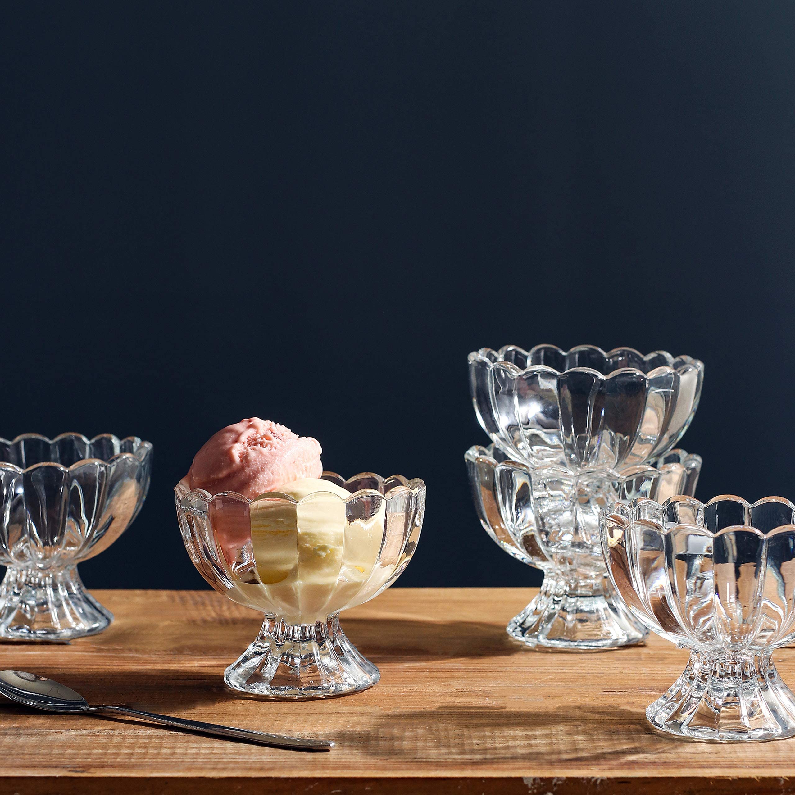 Set of 5oz Footed Tulip Glass Dessert Cups â€?Perfect for Ice Cream, Sundaes, Fruit, Snacks, Cocktails & Holiday Parties