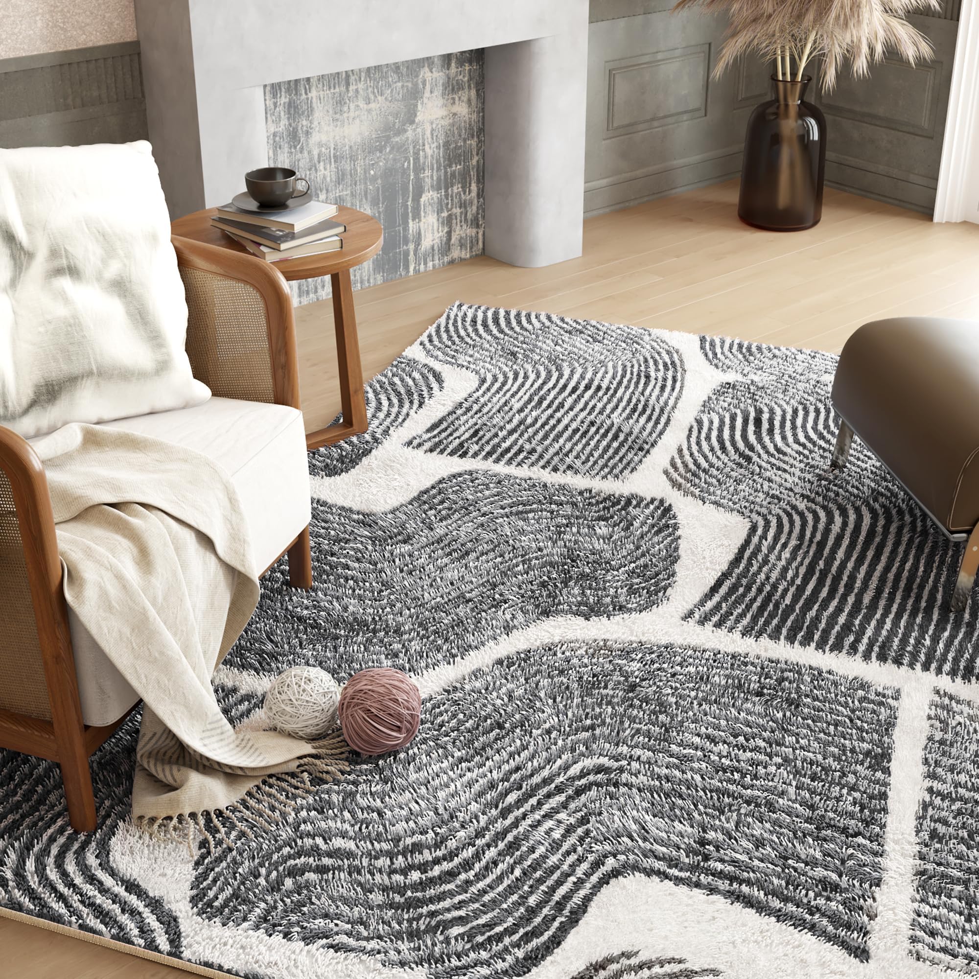 Zen Garden Area Rug - Ultra Soft Area Rug, Non Slip, Stain Resistant Living Room Rug, Washable Area Rugs for Living Room, Rugs for Bedroom